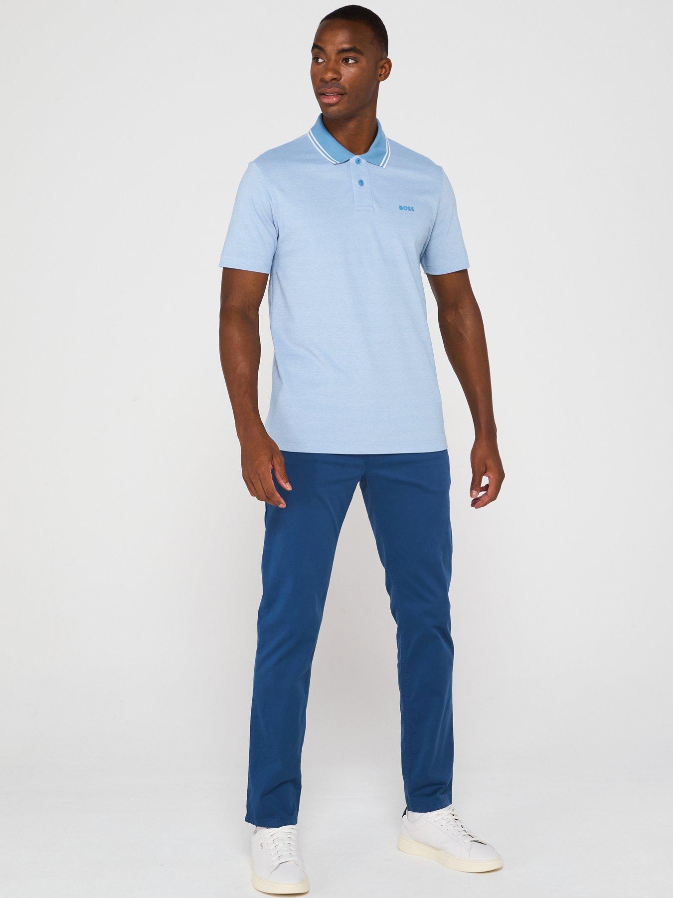  image of boss-peoxford-tipped-polo-shirt-blue