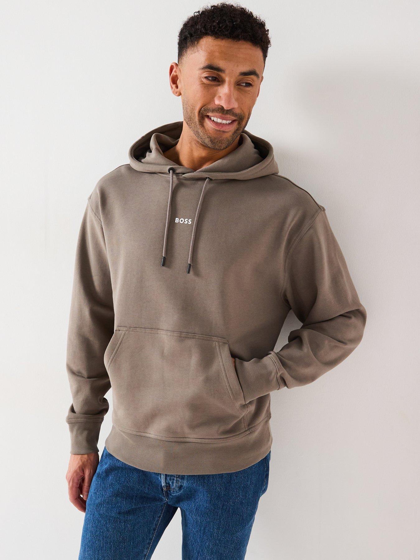 boss-wesmallhood-regular-fit-centre-logo-overhead-hoodie-beige