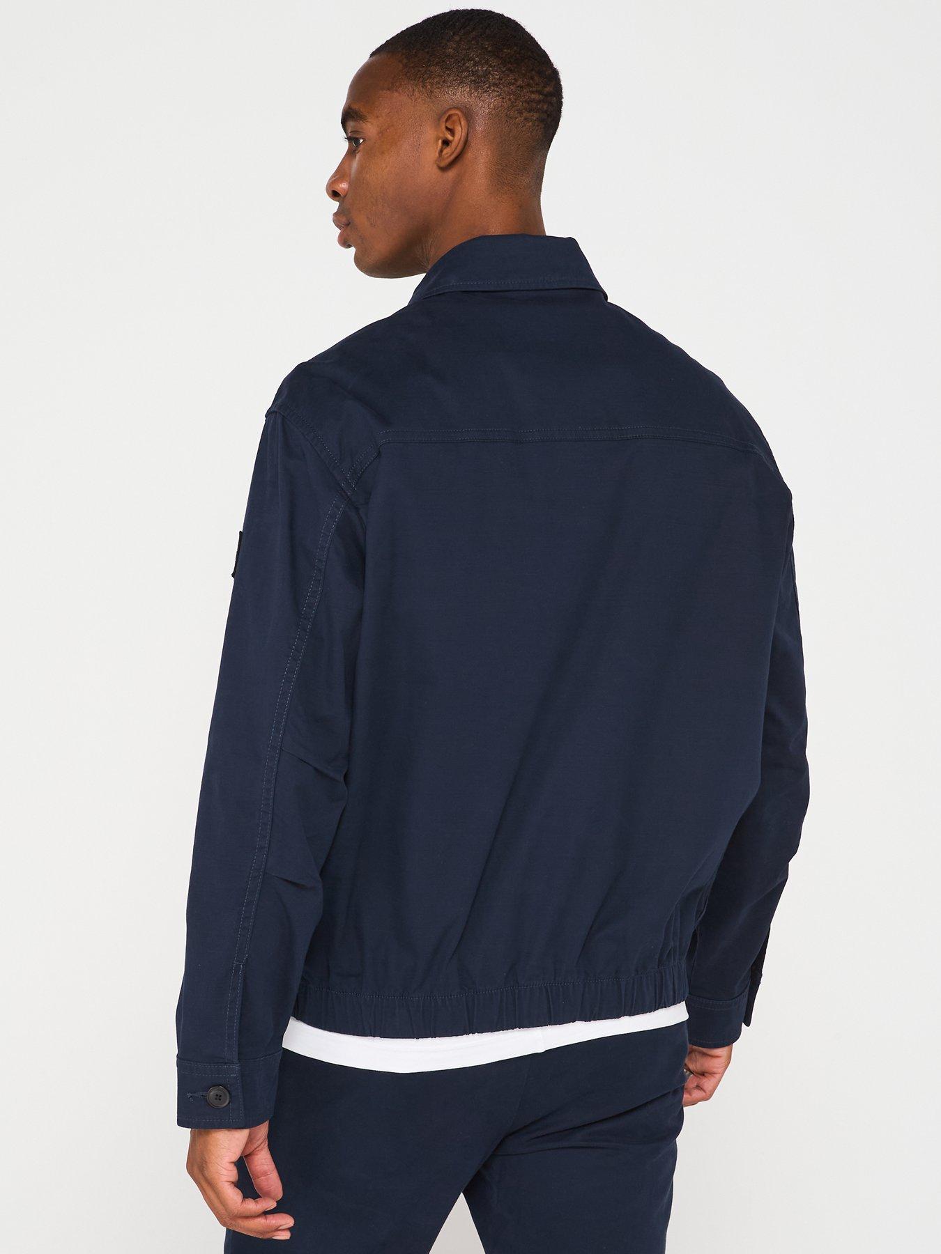  image of boss-relaxed-fit-cotton-twill-jacket-dark-blue