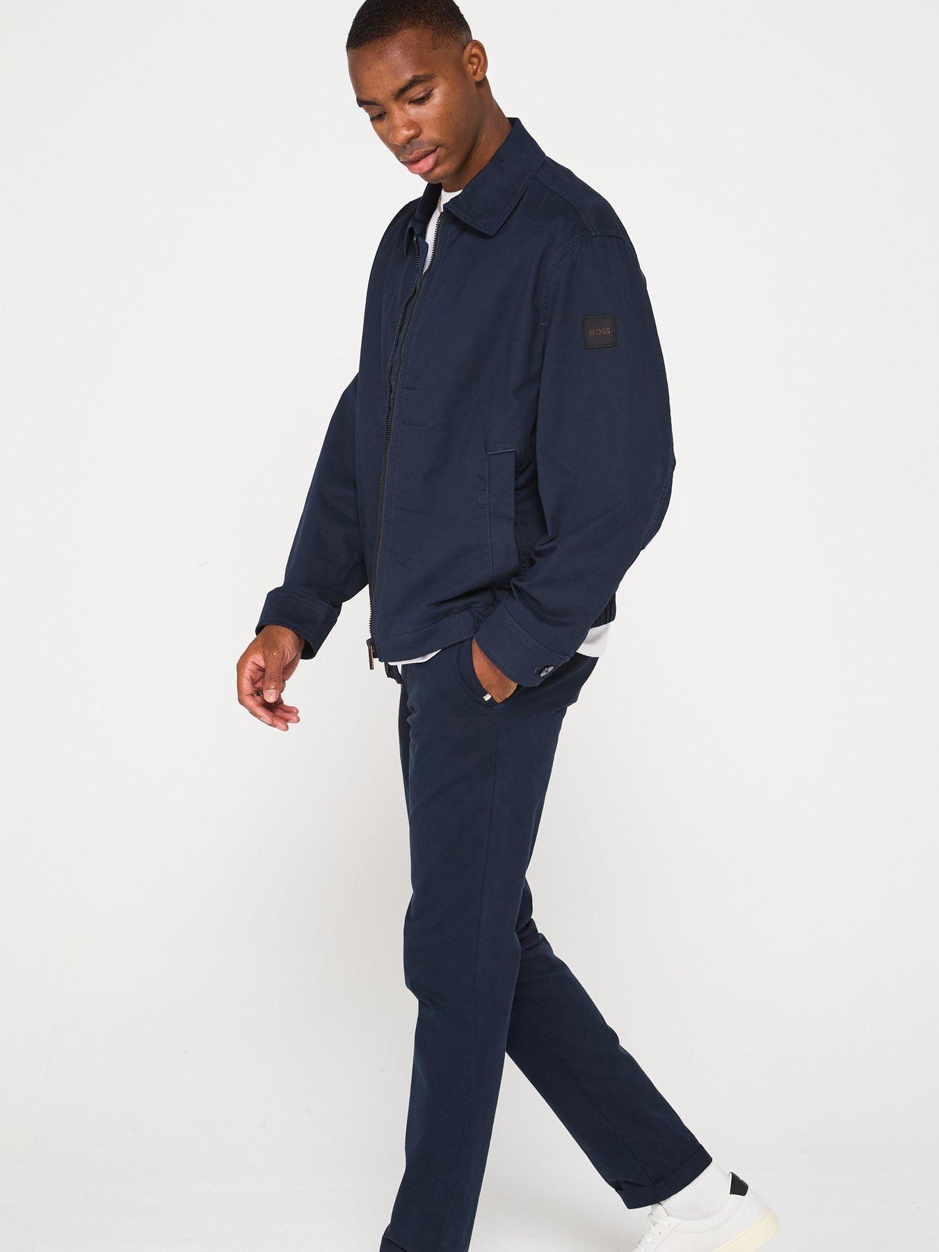  image of boss-relaxed-fit-cotton-twill-jacket-dark-blue