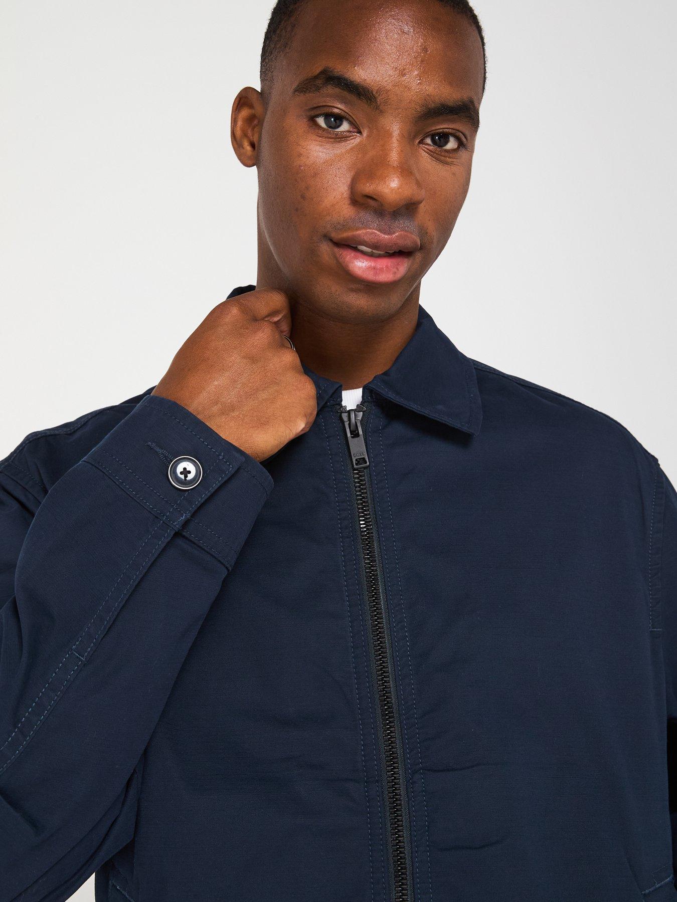  image of boss-relaxed-fit-cotton-twill-jacket-dark-blue