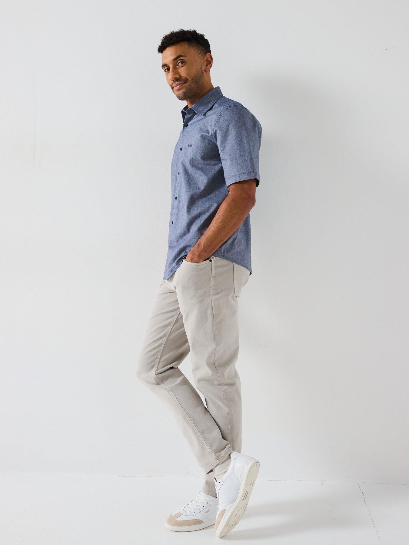  image of boss-rash-short-sleeve-regular-fit-shirt-navy