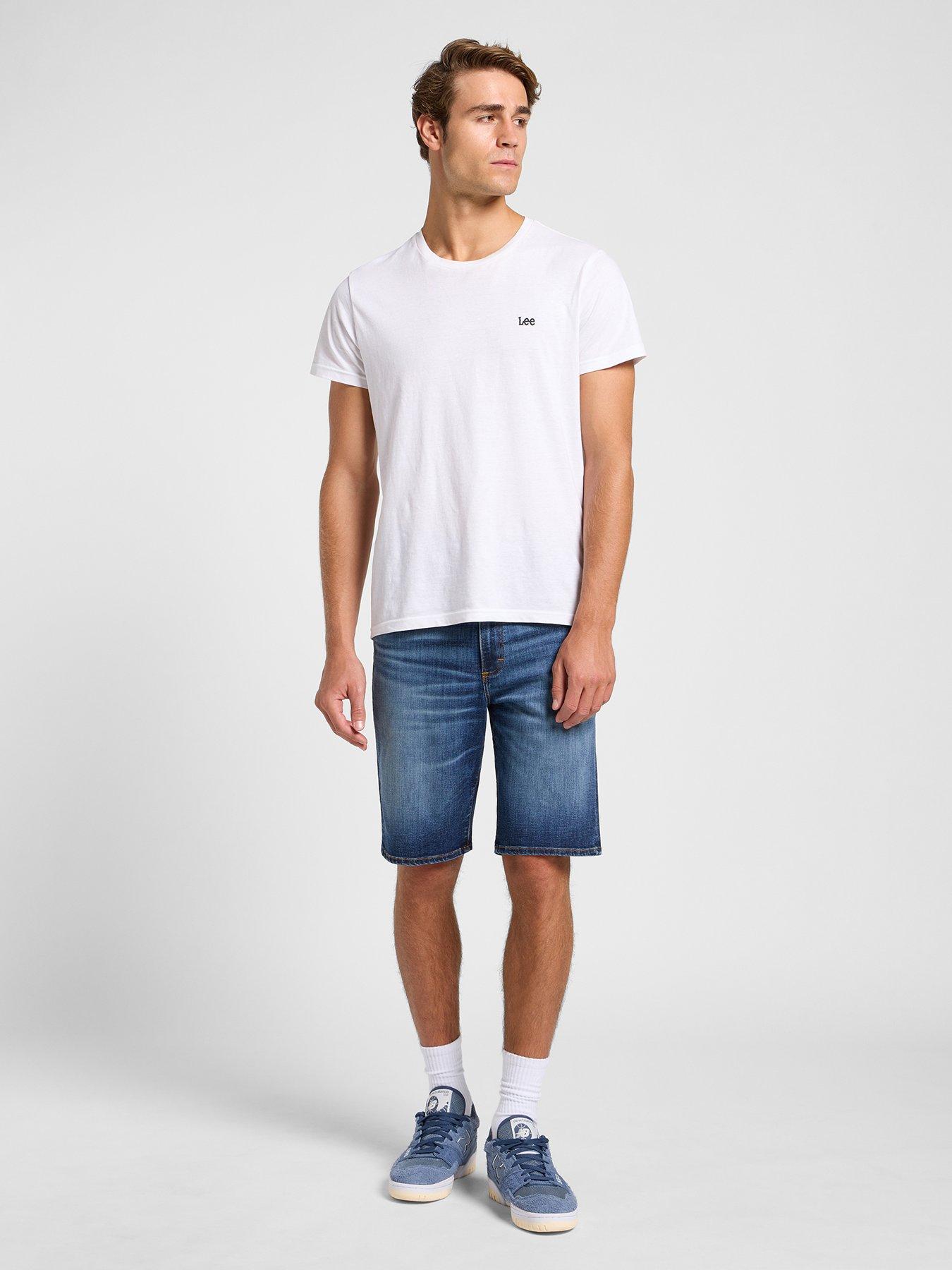 lee-extreme-motion-stretch-5-pocket-denim-shorts-blue