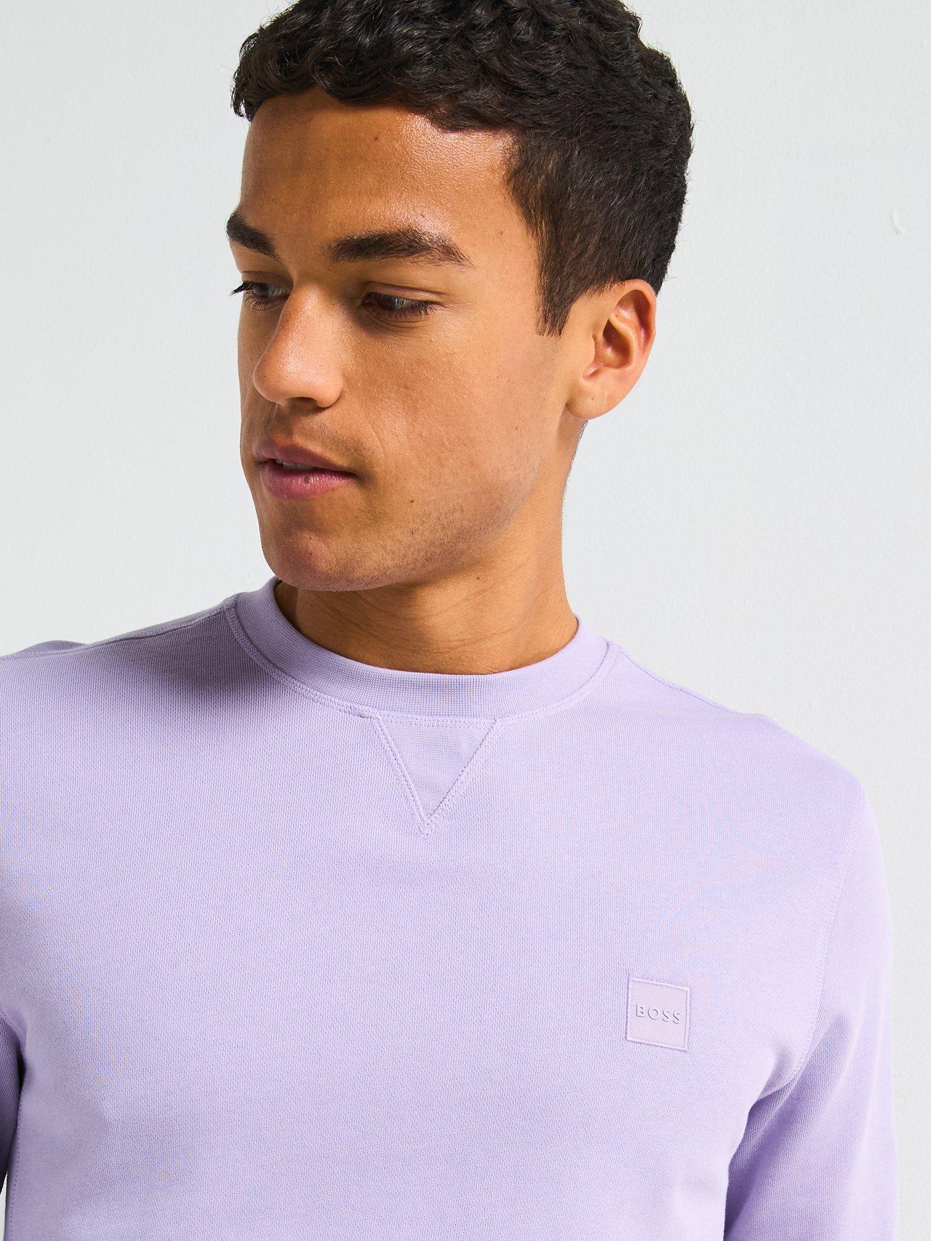 Image 4 of 6 of BOSS Westart Relaxed Fit Crew Sweatshirt - Open Purple