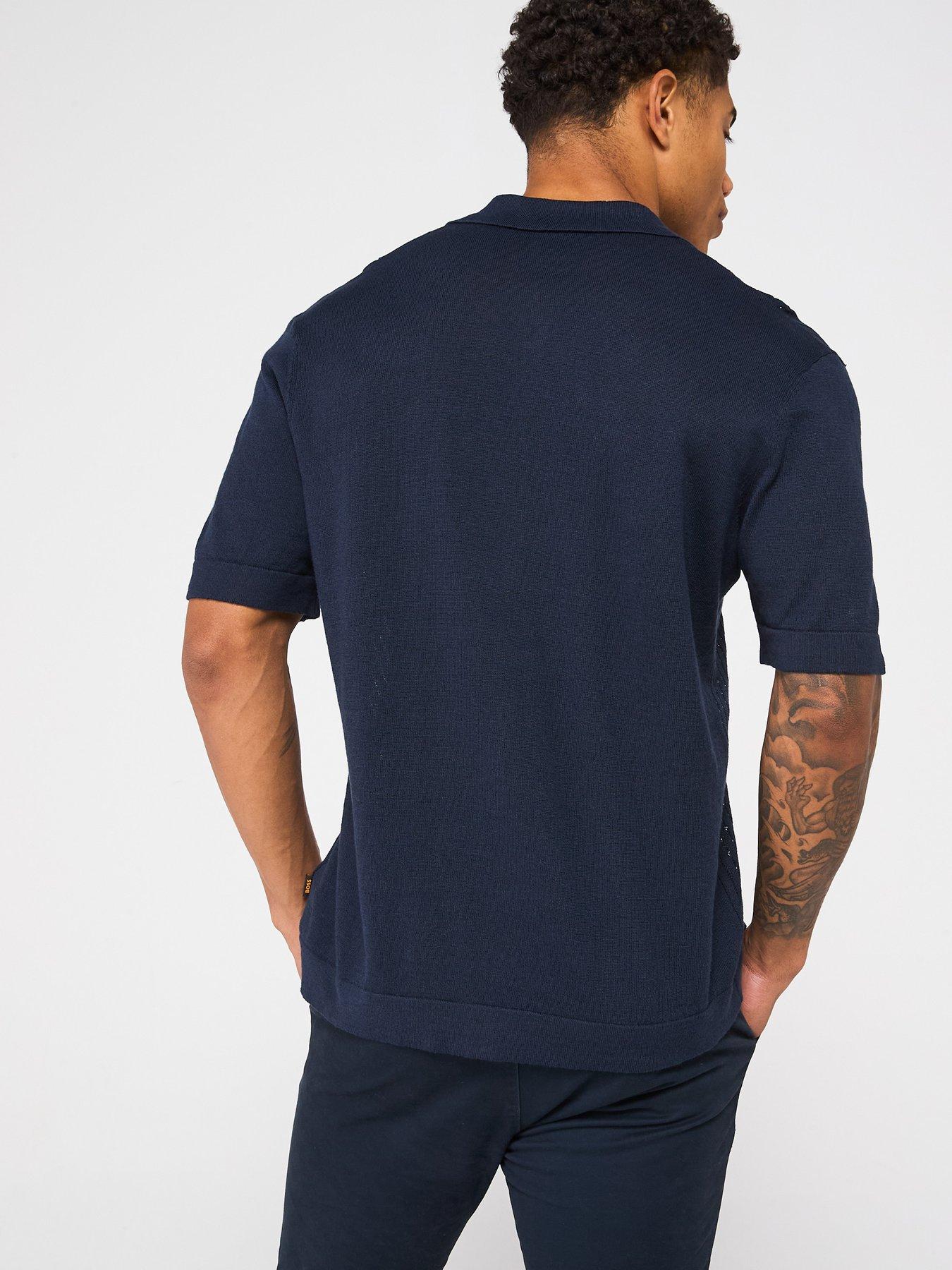  image of boss-kamicino-knit-top-dark-blue