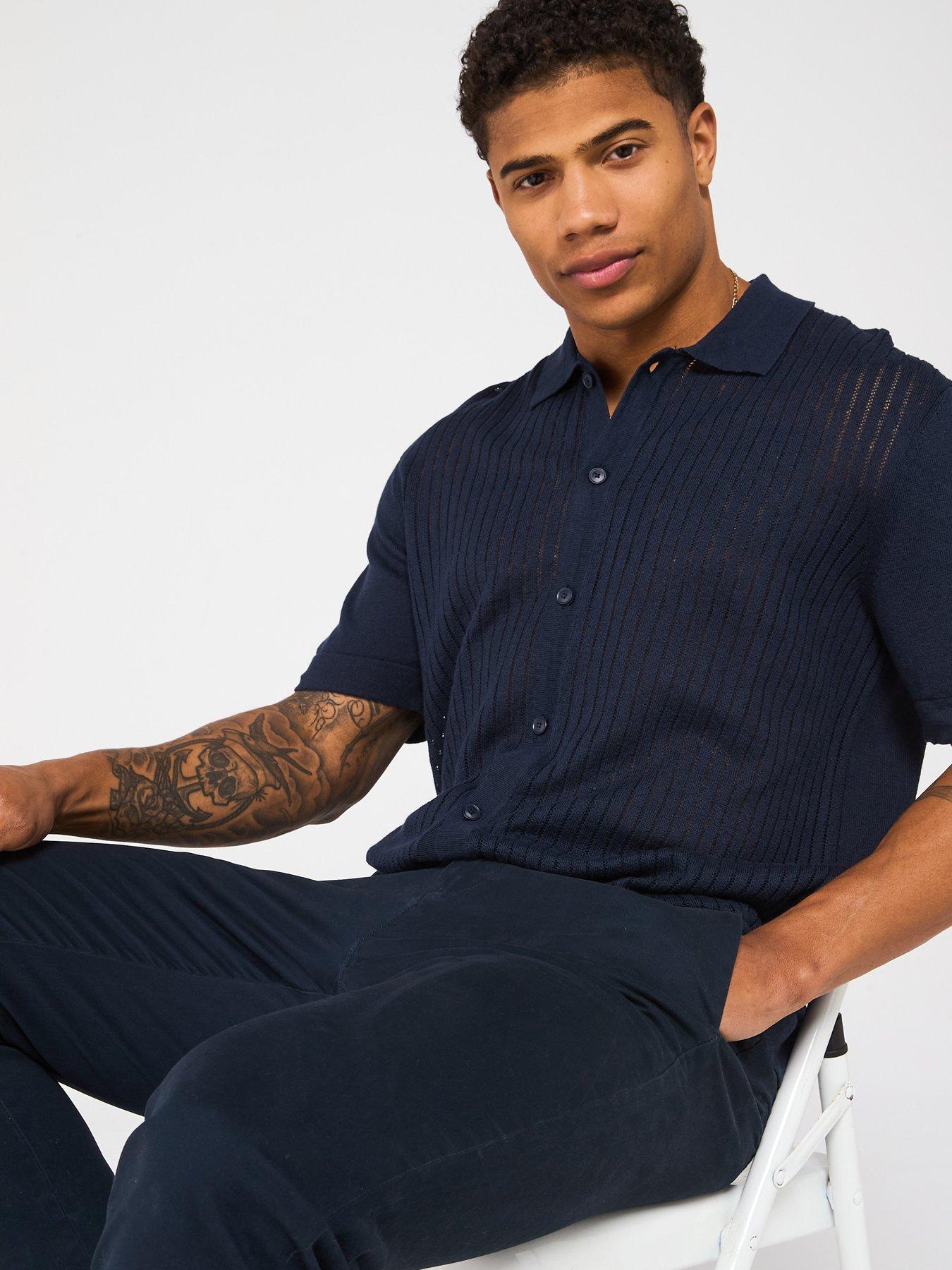  image of boss-kamicino-knit-top-dark-blue