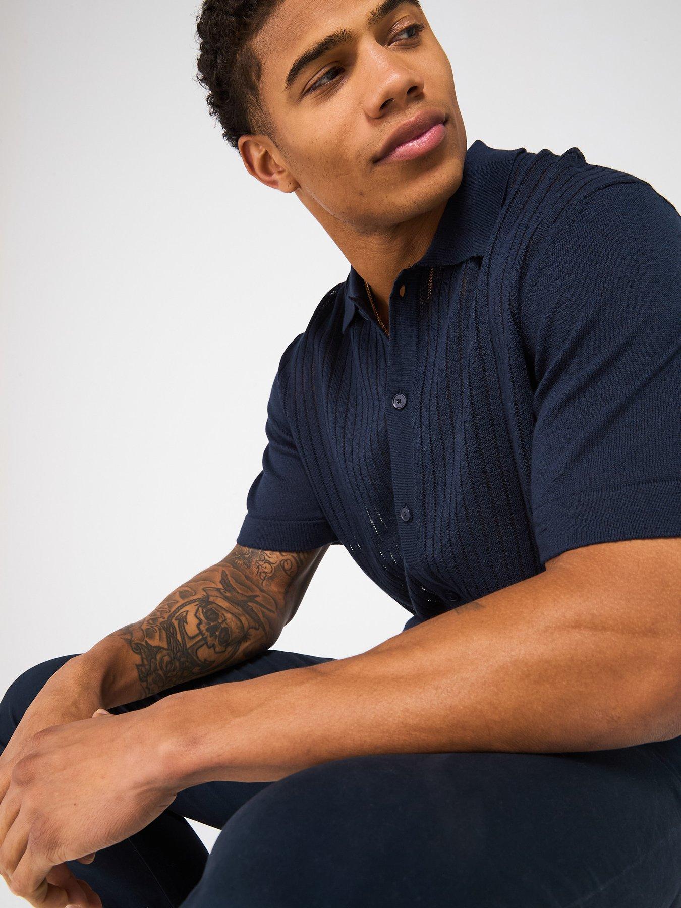  image of boss-kamicino-knit-top-dark-blue