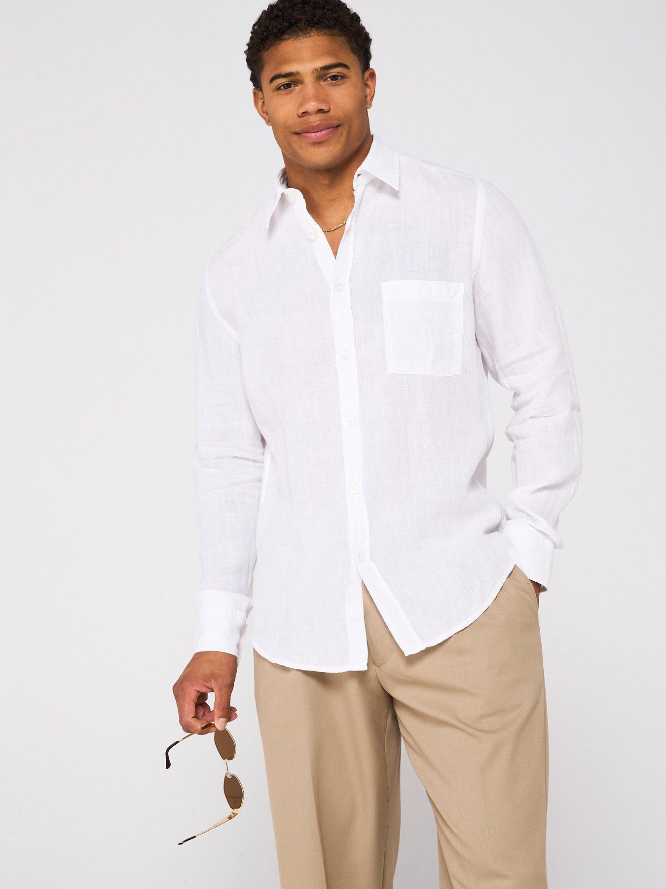boss-relegant-6m-linen-regular-fit-shirt--white