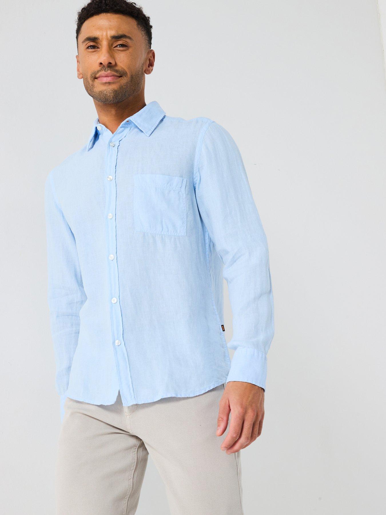 boss-relegant-linen-regular-fit-shirt-light-blue