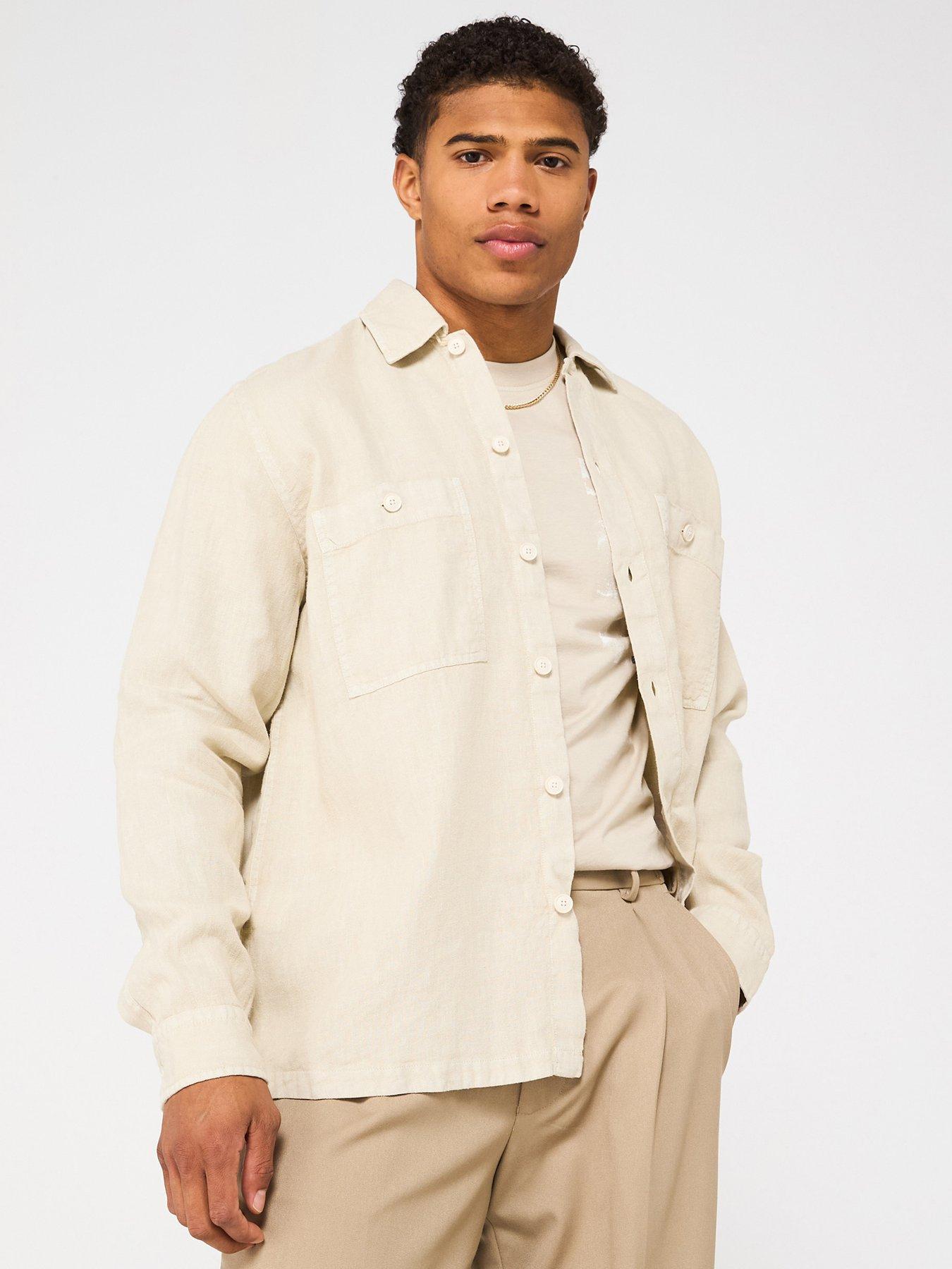 undefined Locky Linen Double Pocket Shirt - Light Beige