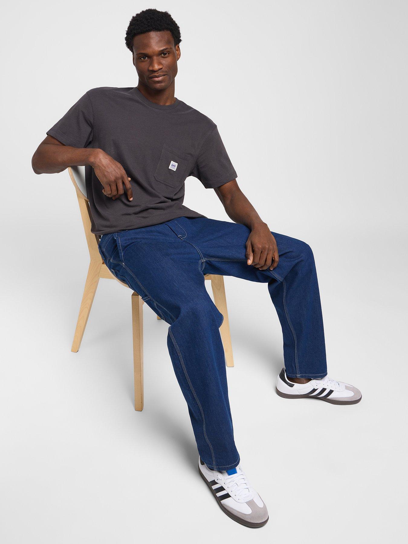  image of lee-carpenter-loose-jeans-dark-blue