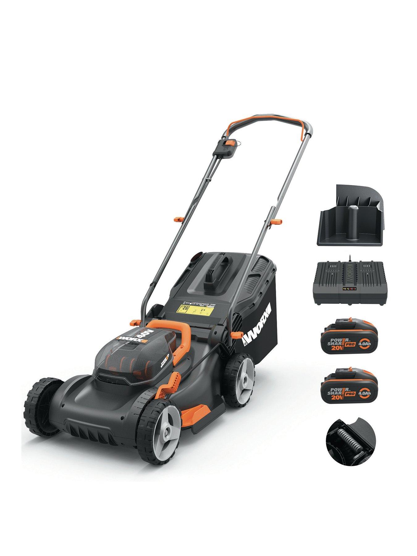  image of worx-40v-40cm-cordless-lawn-mower-550m2-with-x2-40ah-batteries-amp-charger