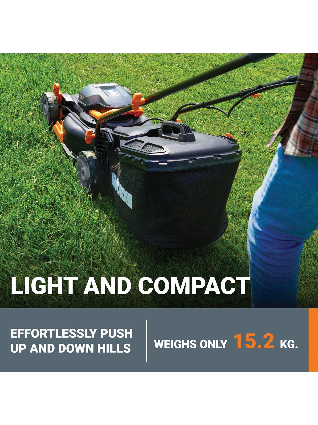  image of worx-40v-40cm-cordless-lawn-mower-550m2-with-x2-40ah-batteries-amp-charger
