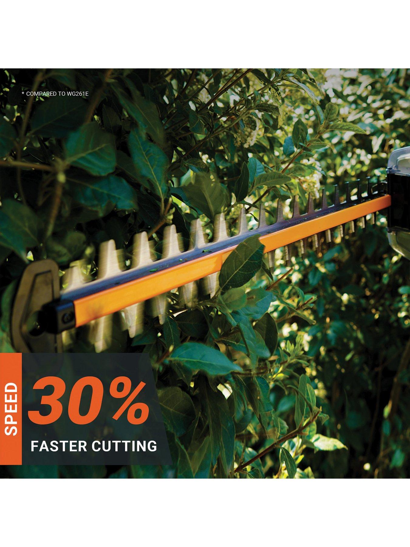  image of worx-20v-57cm-brushless-cordless-hedge-trimmer-with-x1-40ah-battery-and-charger