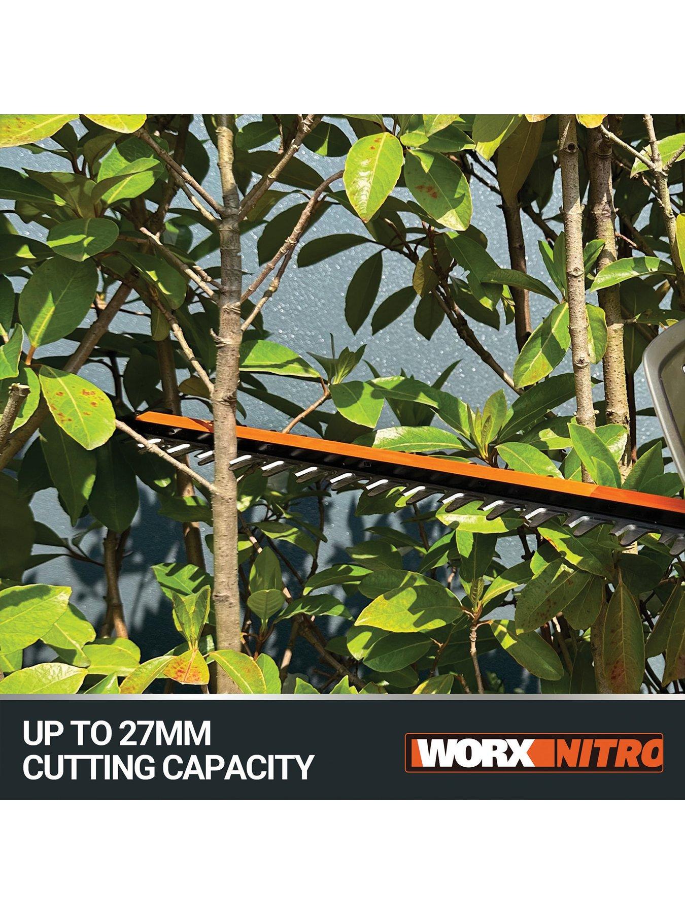  image of worx-20v-57cm-brushless-cordless-hedge-trimmer-with-x1-40ah-battery-and-charger