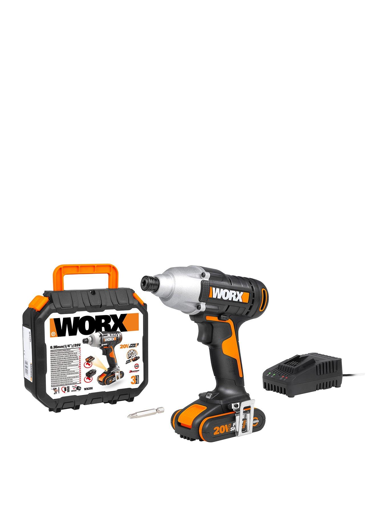  image of worx-20v-cordless-impact-driver-with-x1-20ah-battery-amp-charger