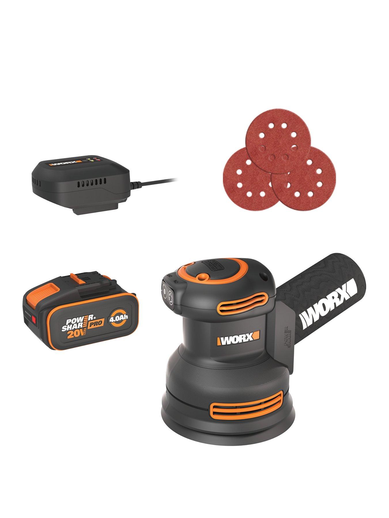 worx-20v-powershare-cordless-brushless-orbital-sander-with-x1-40ah-battery-amp-charger