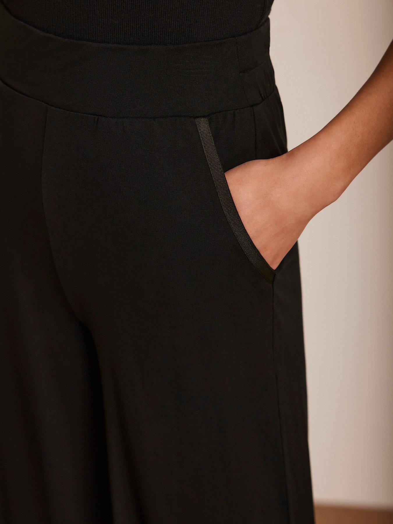  image of mint-velvet-palazzo-wide-leg-trouser-black