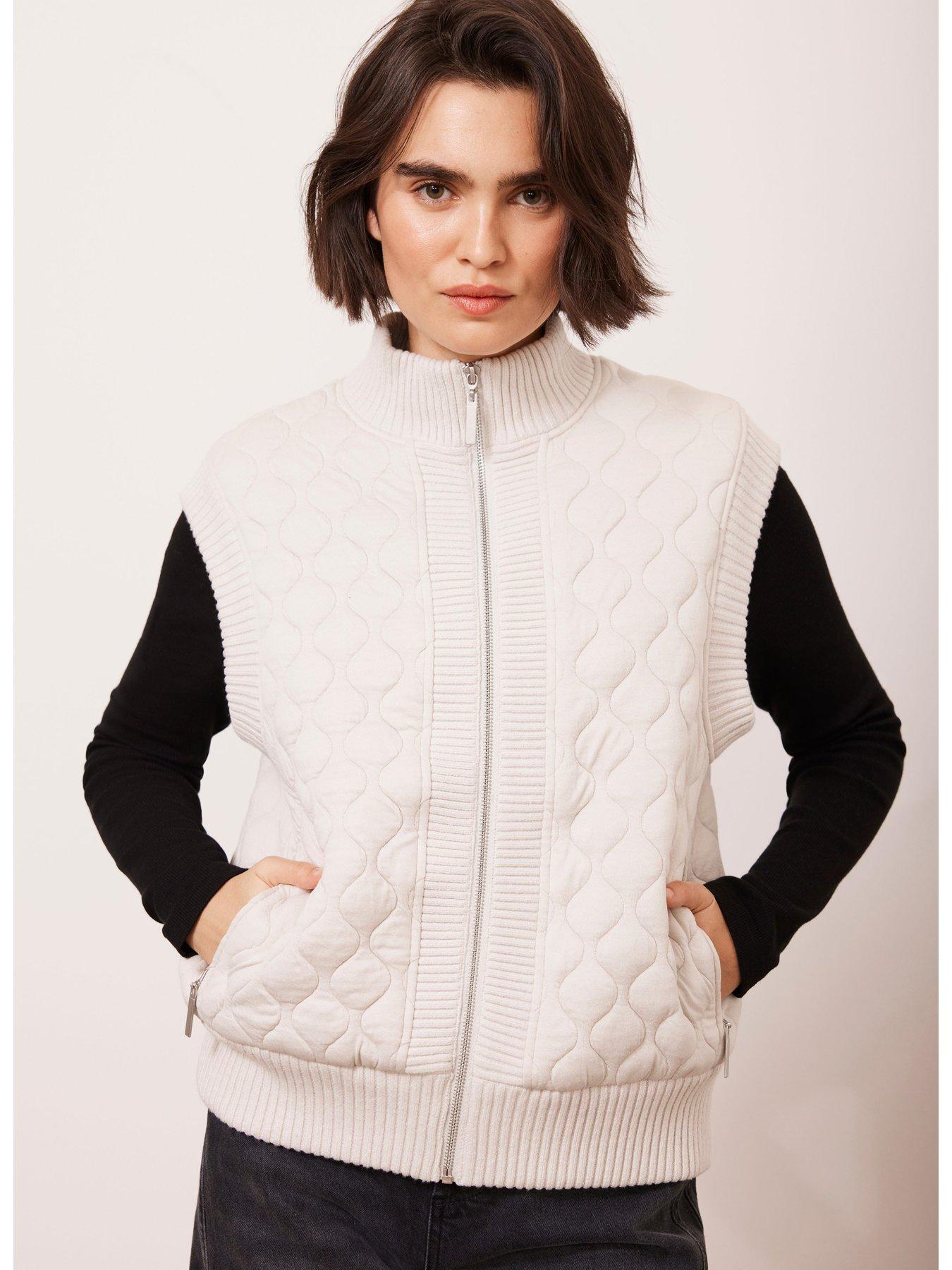  image of mint-velvet-quilt-gilet-ivory