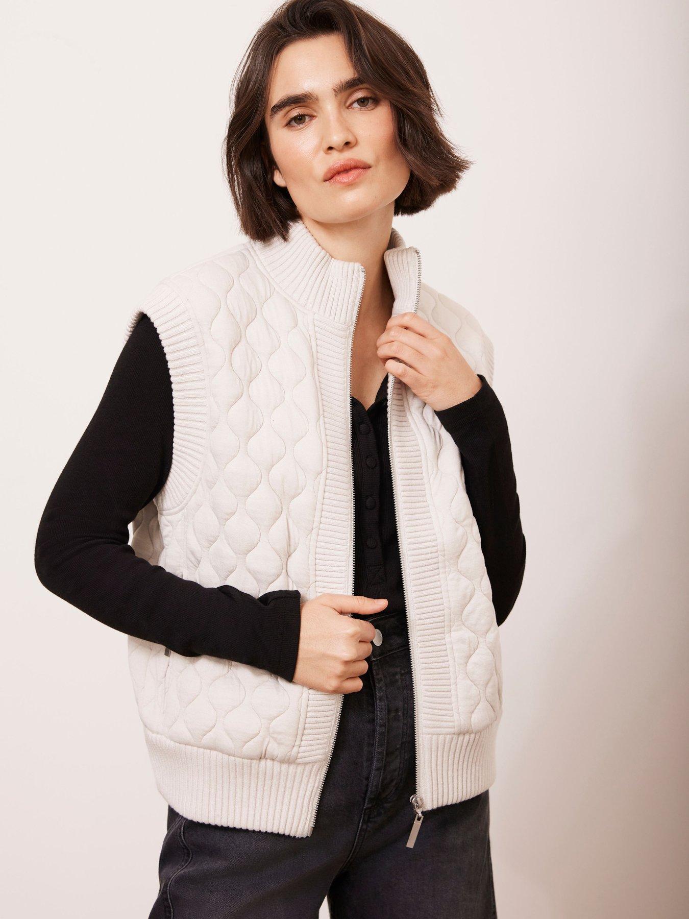  image of mint-velvet-quilt-gilet-ivory