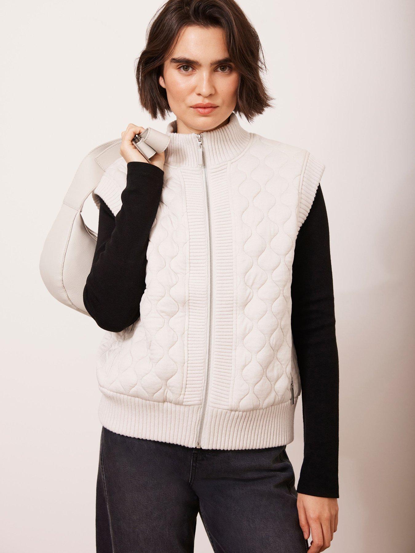  image of mint-velvet-quilt-gilet-ivory