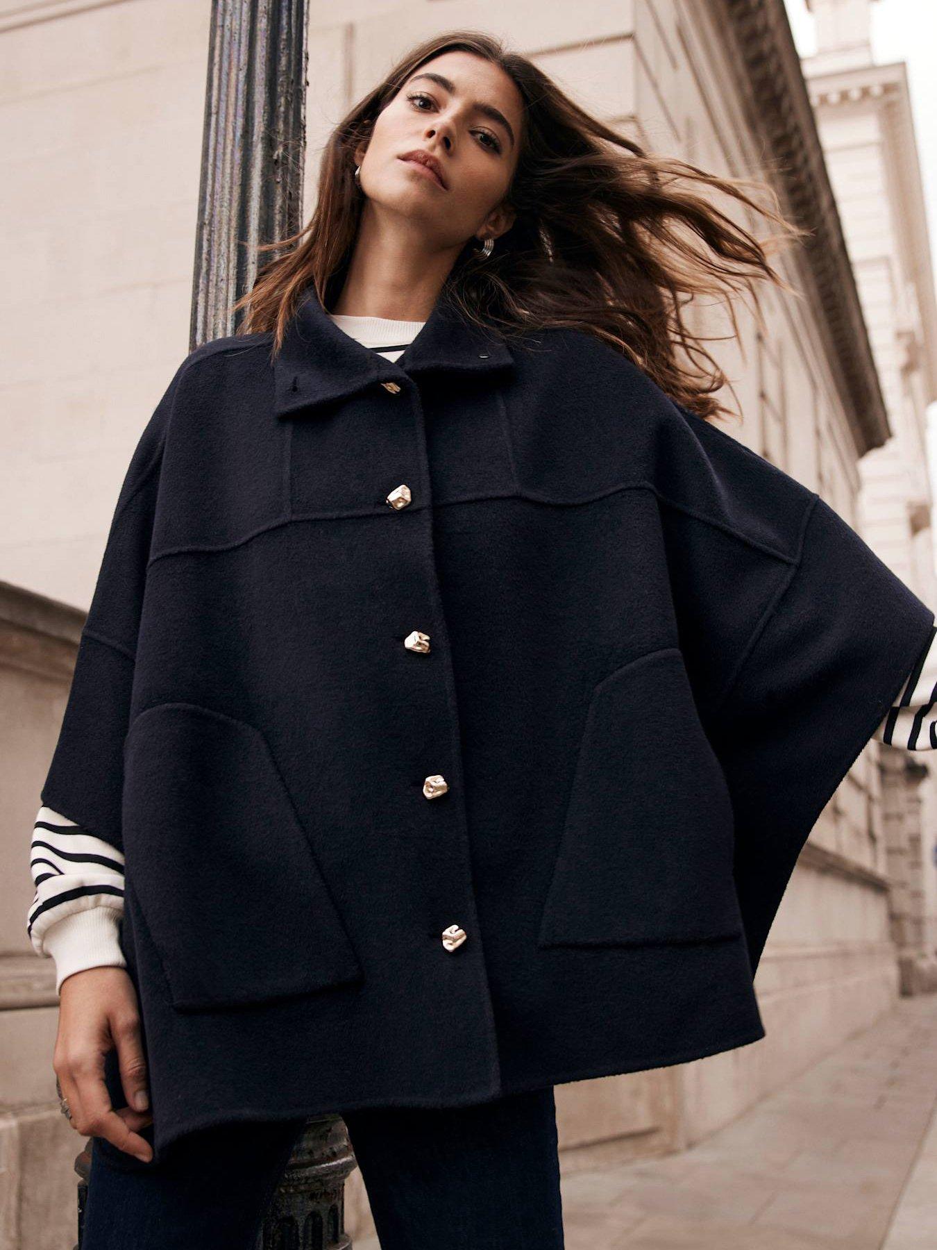 undefined Double Faced Cape - Navy