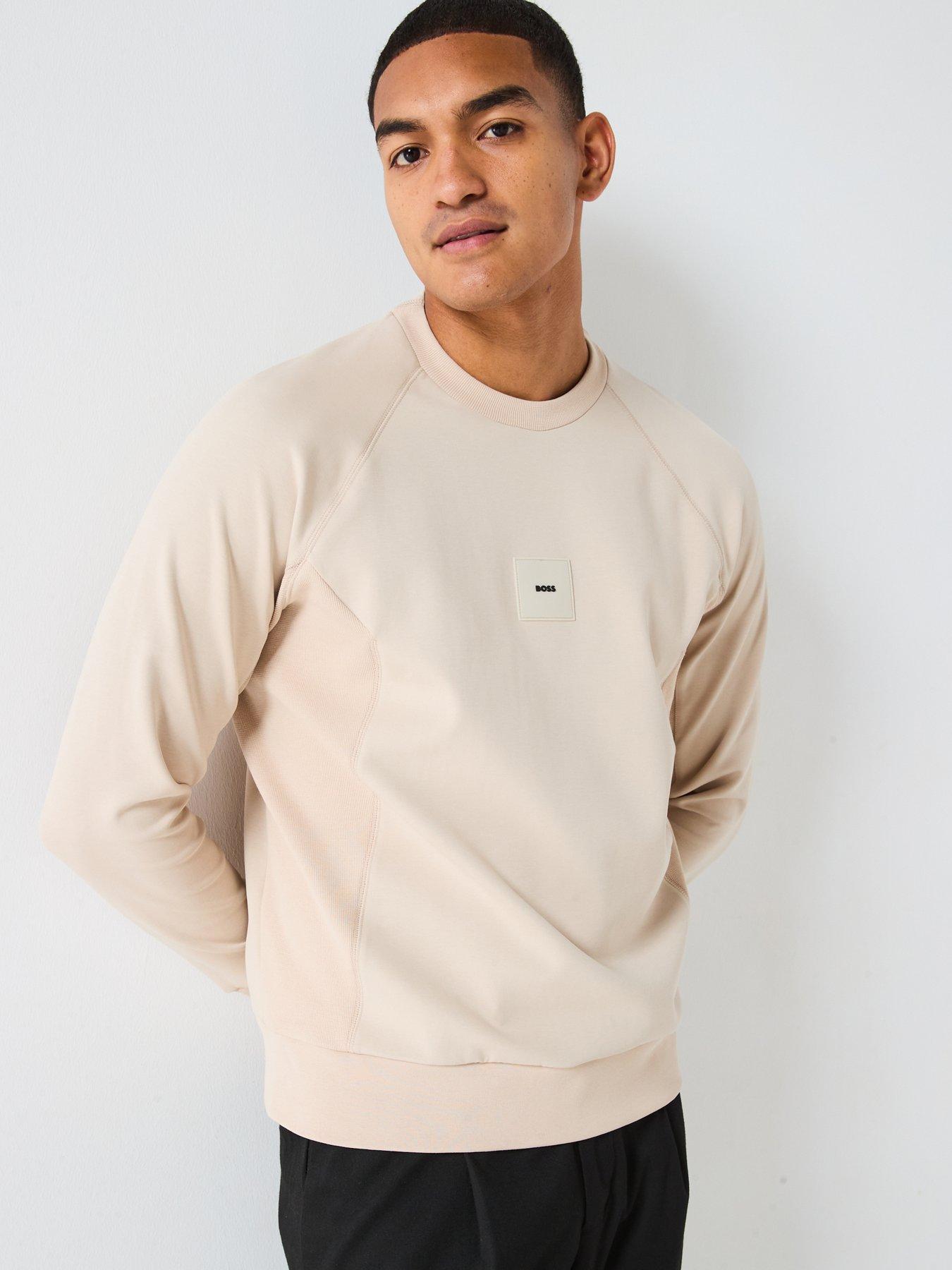 Image 4 of 4 of BOSS Salbo Rib Sweatshirt - Light Beige
