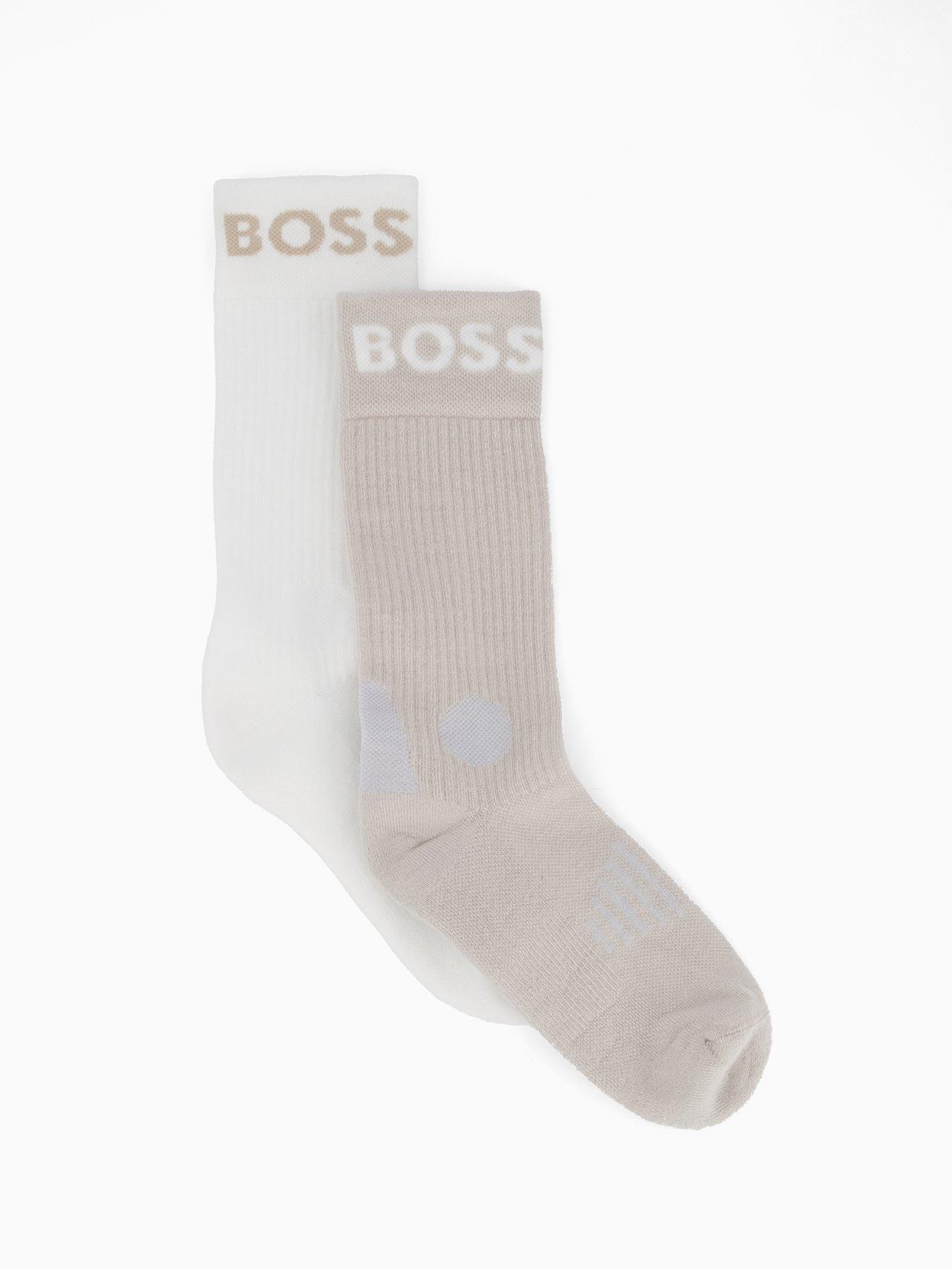  image of boss-2-pack-sport-crew-socks-light-beige