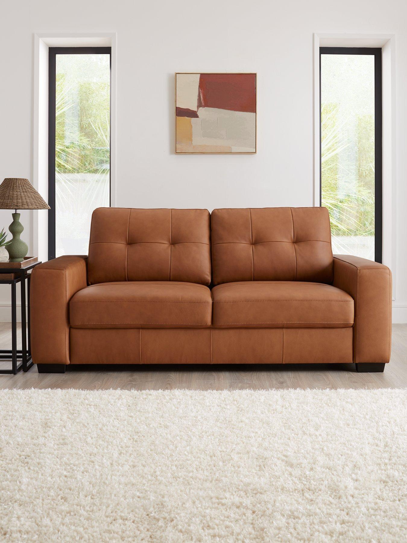 The Very Collection Miller Italian Leather 3 Seater Sofa - FSC® Certified