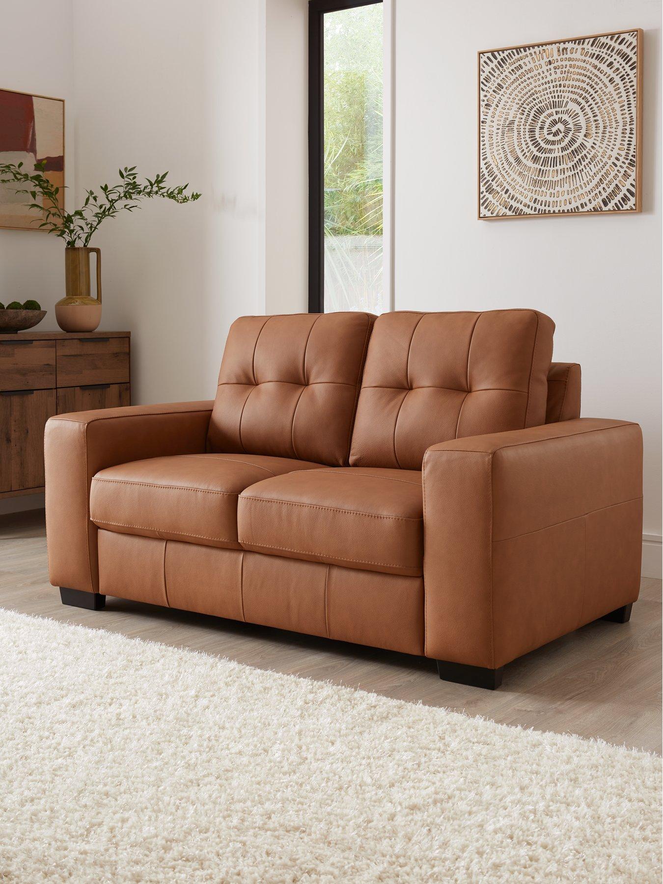 The Very Collection Miller 2 Seater Standard Back Leather Sofa