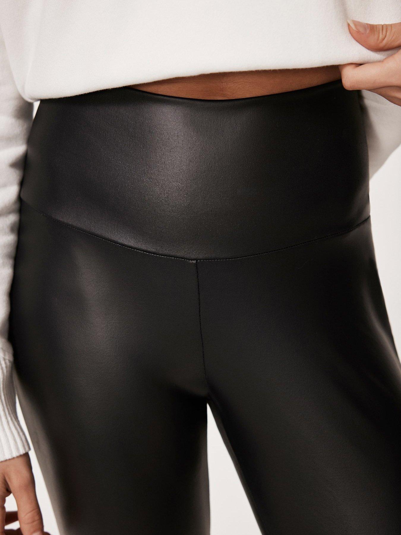  image of mint-velvet-leather-look-legging-black