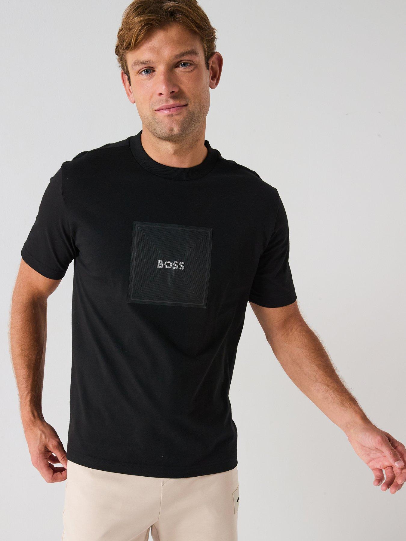 undefined Tee Logo Ribbed Neck Regular Fit T-shirt-black