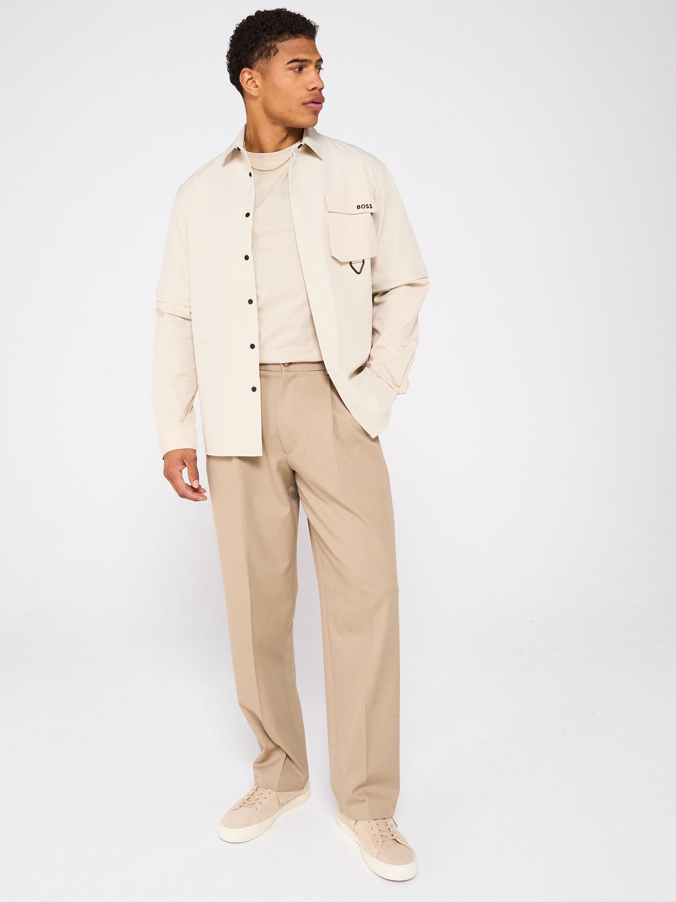  image of boss-zip-sleeve-regular-fit-overshirt--light-beige