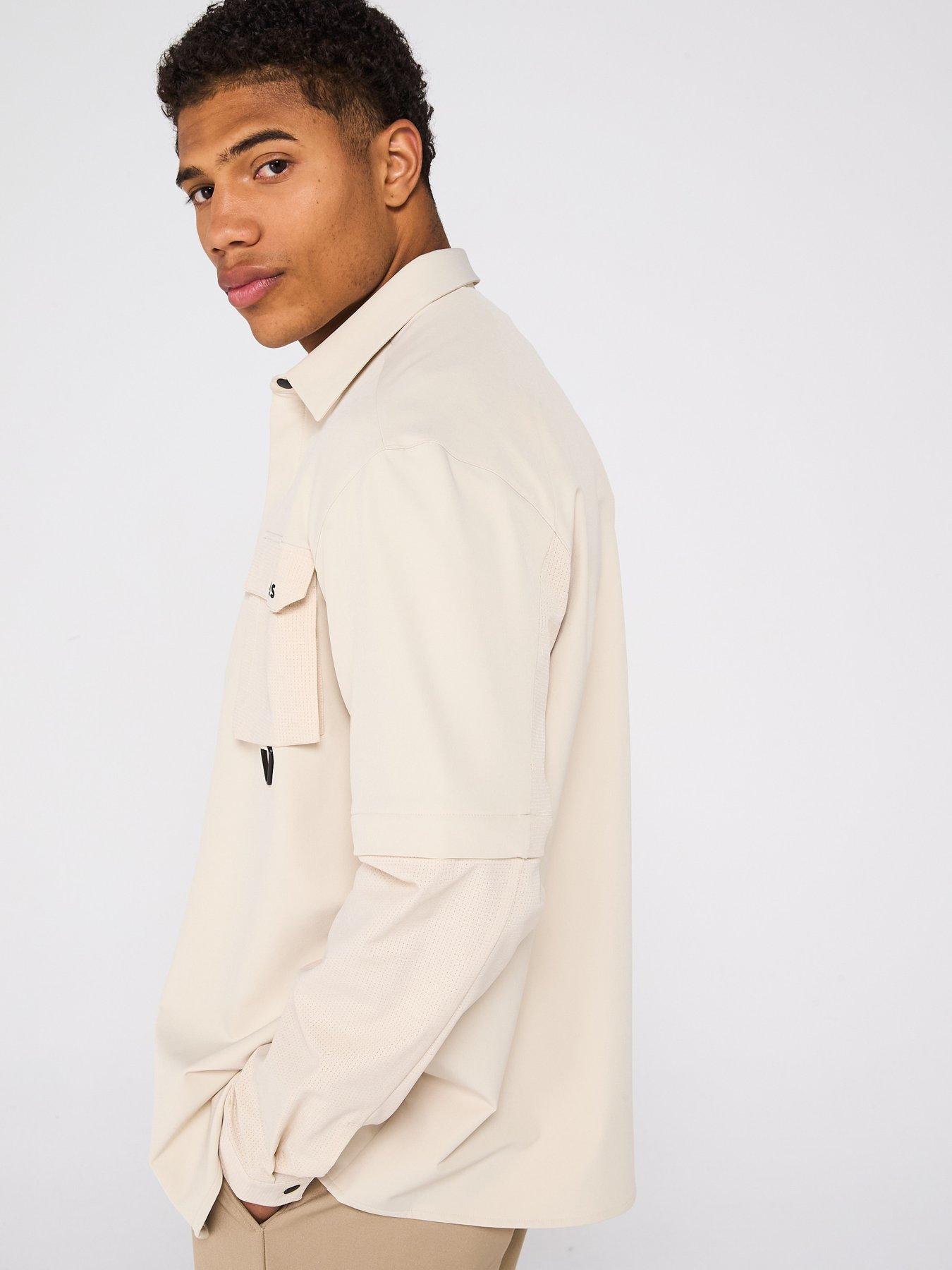  image of boss-zip-sleeve-regular-fit-overshirt--light-beige