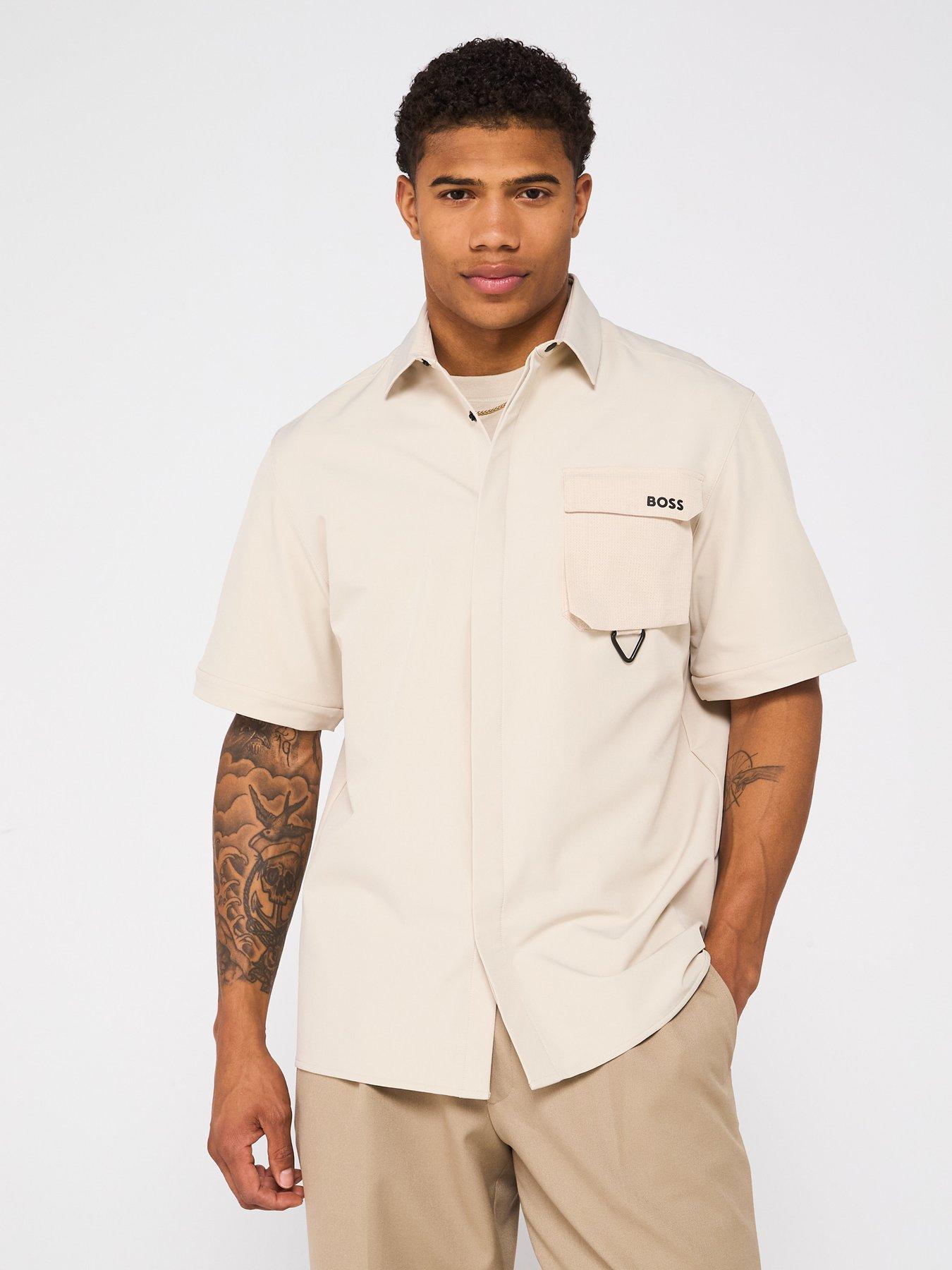  image of boss-zip-sleeve-regular-fit-overshirt--light-beige