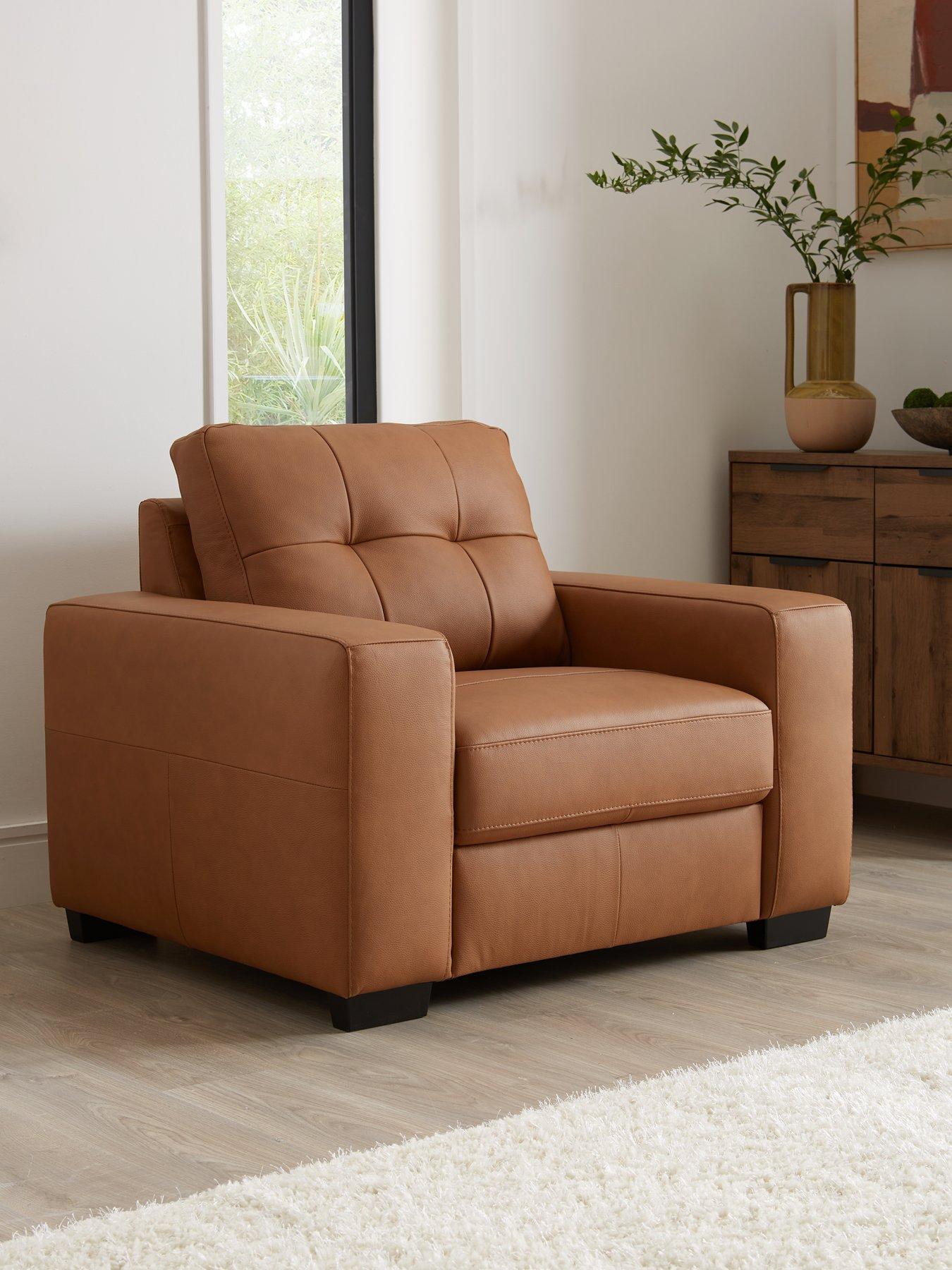 Image 1 of 7 of Very Home Standard Back Leather Armchair