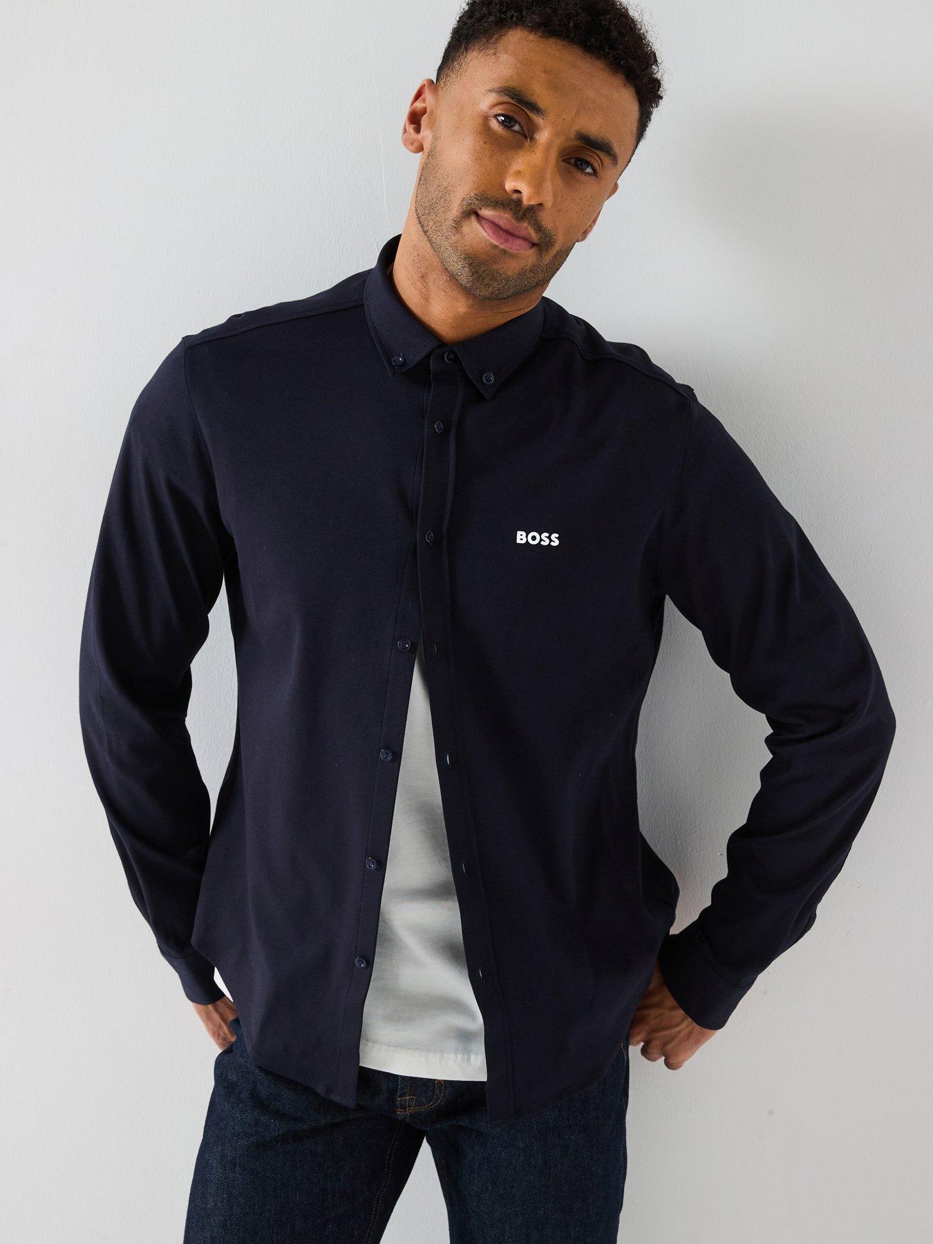  image of boss-b-motion-regular-fit-shirt-dark-blue