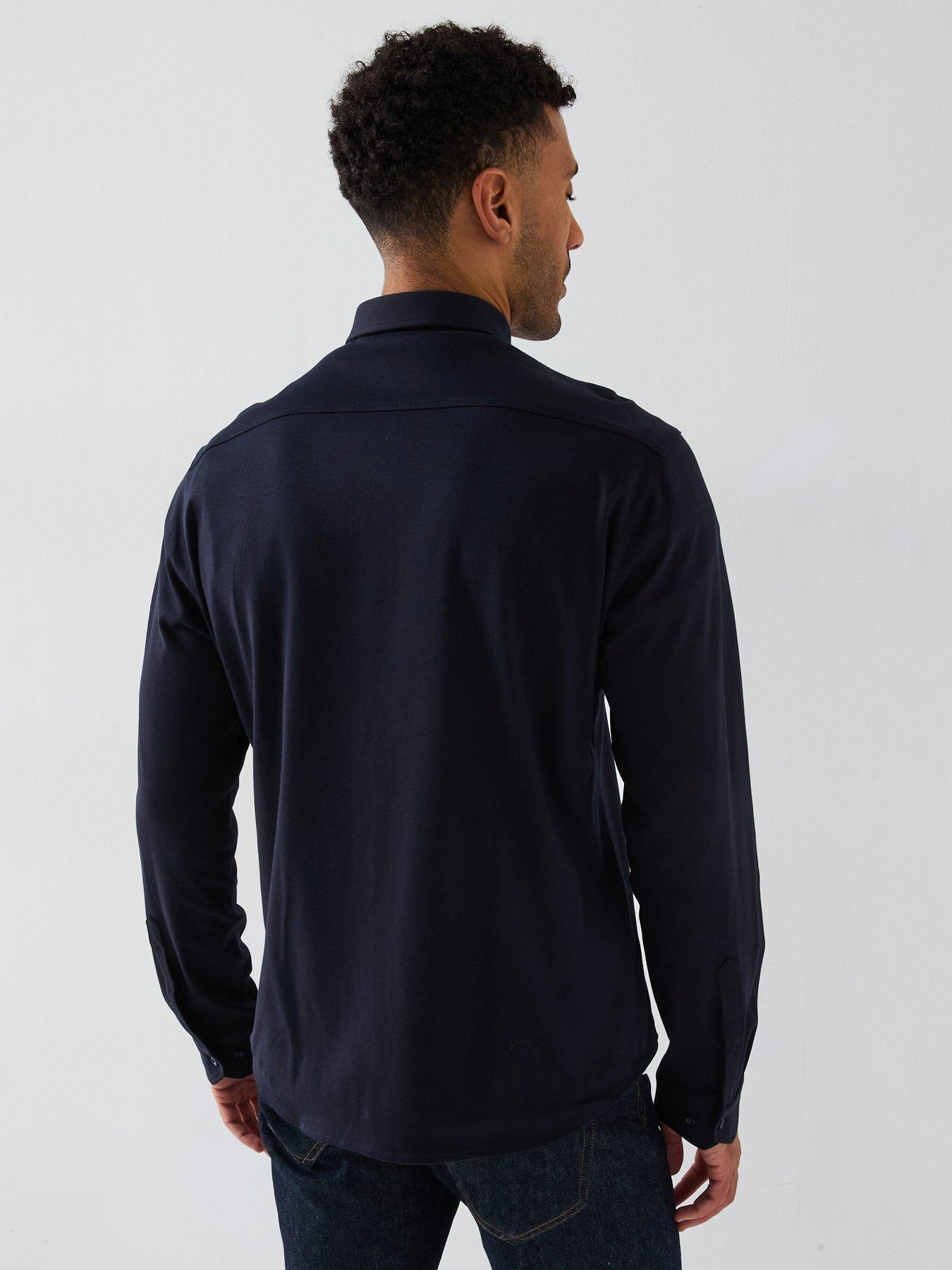 image of boss-b-motion-regular-fit-shirt-dark-blue