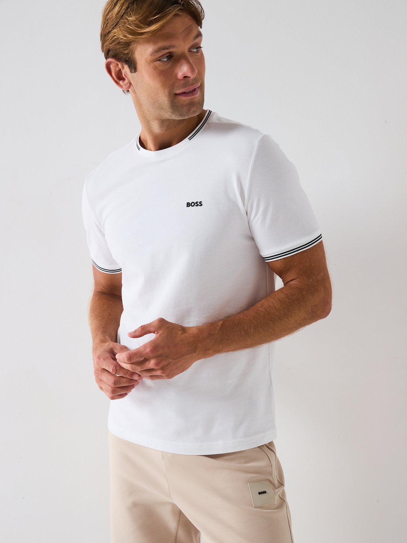 BOSS Taul Regular Fit Stretch Pique T-Shirt - White