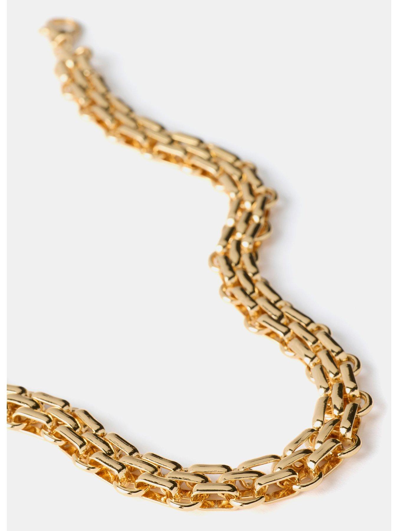  image of mint-velvet-gold-tone-short-chain-necklace-gold