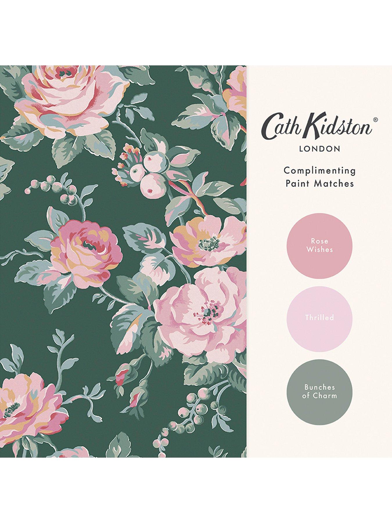  image of cath-kidston-garden-rose-green-wallpaper