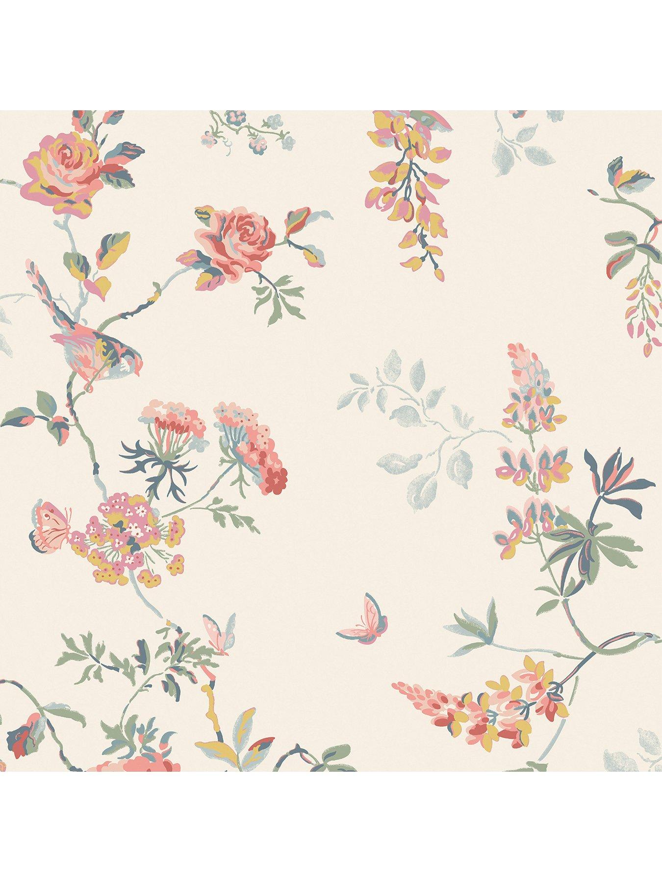  image of cath-kidston-birds-roses-spring-wallpaper