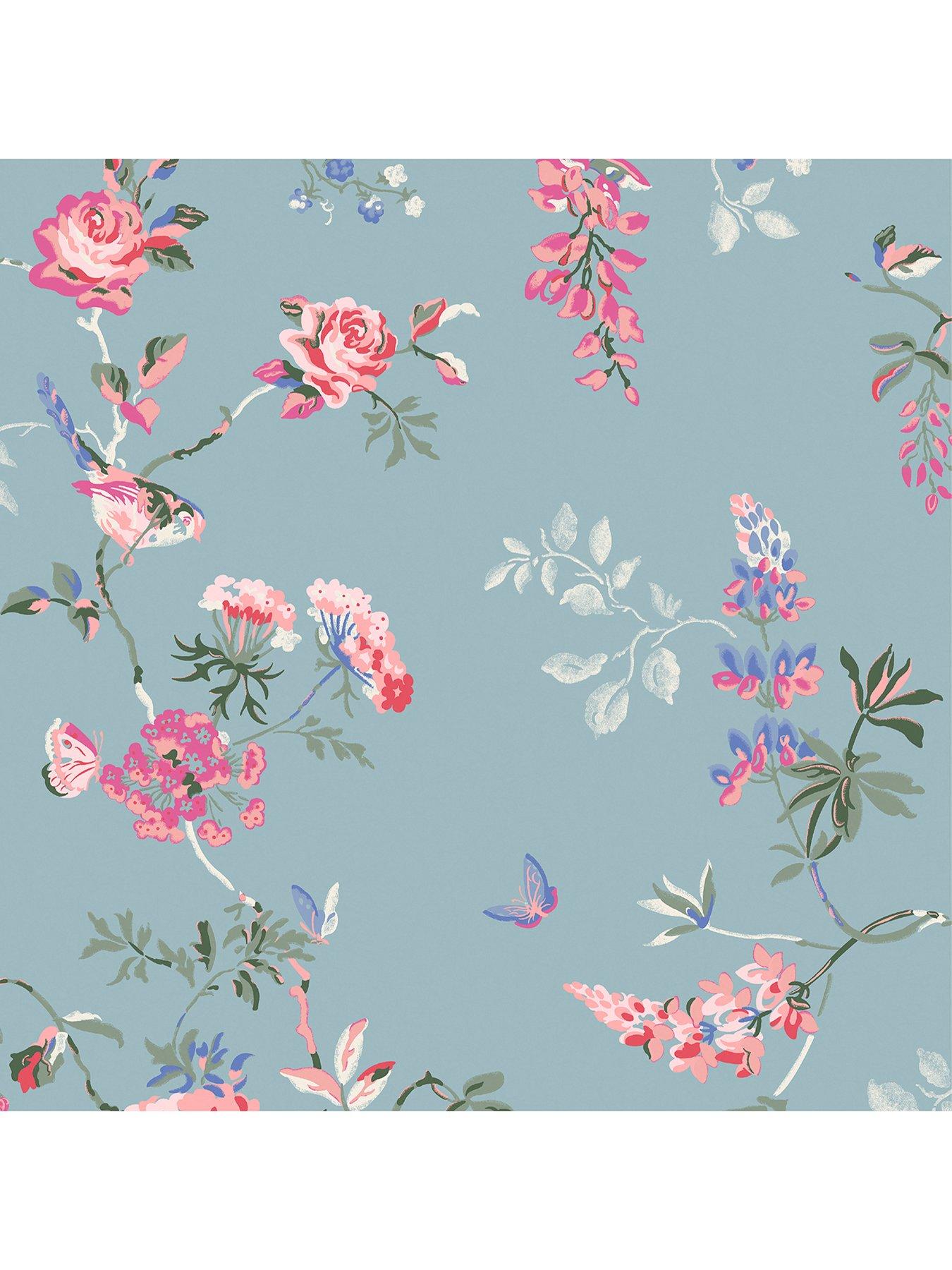  image of cath-kidston-birds-roses-summer-wallpaper