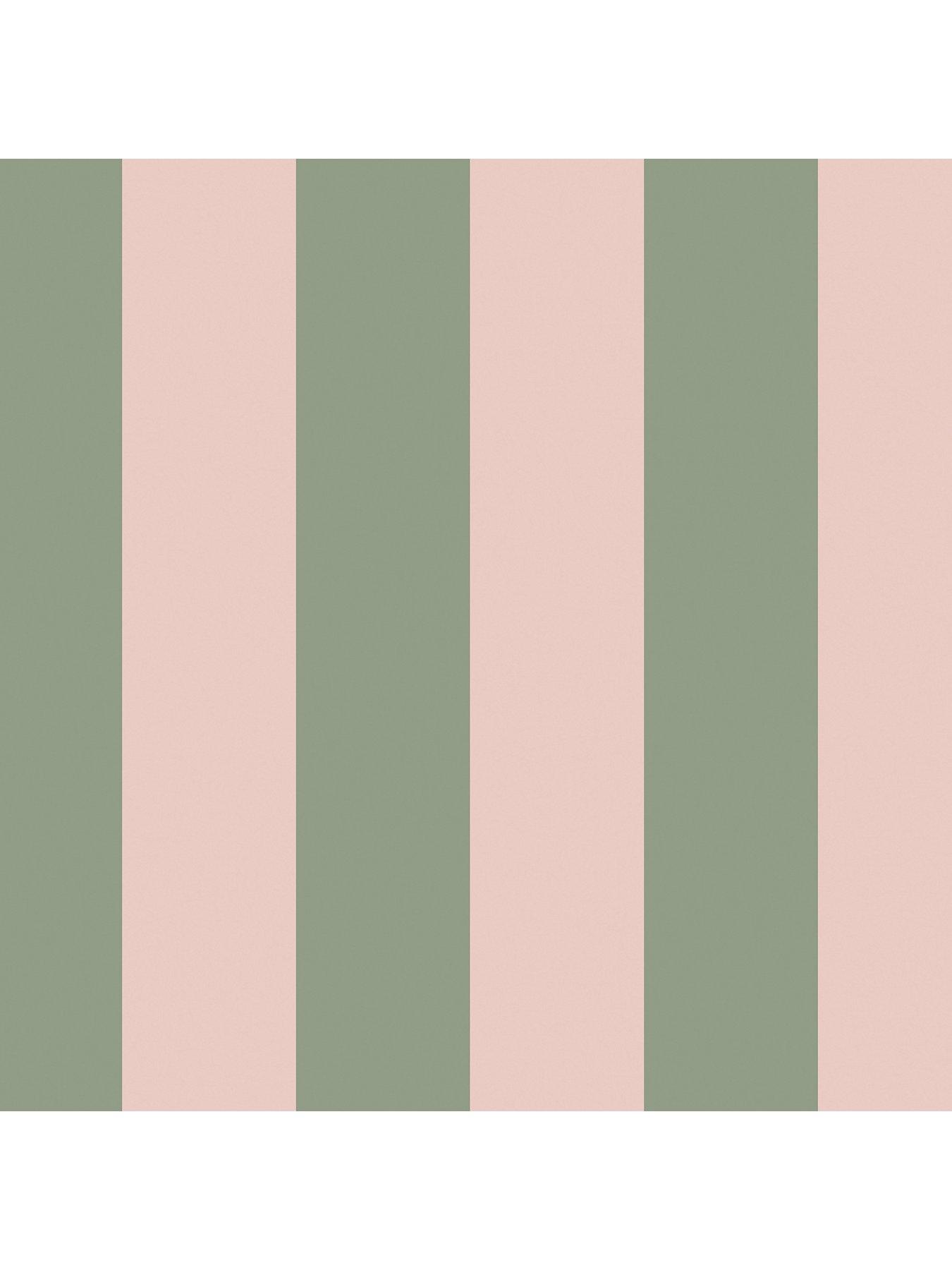  image of cath-kidston-canopy-stripe-green-pink-wallpaper