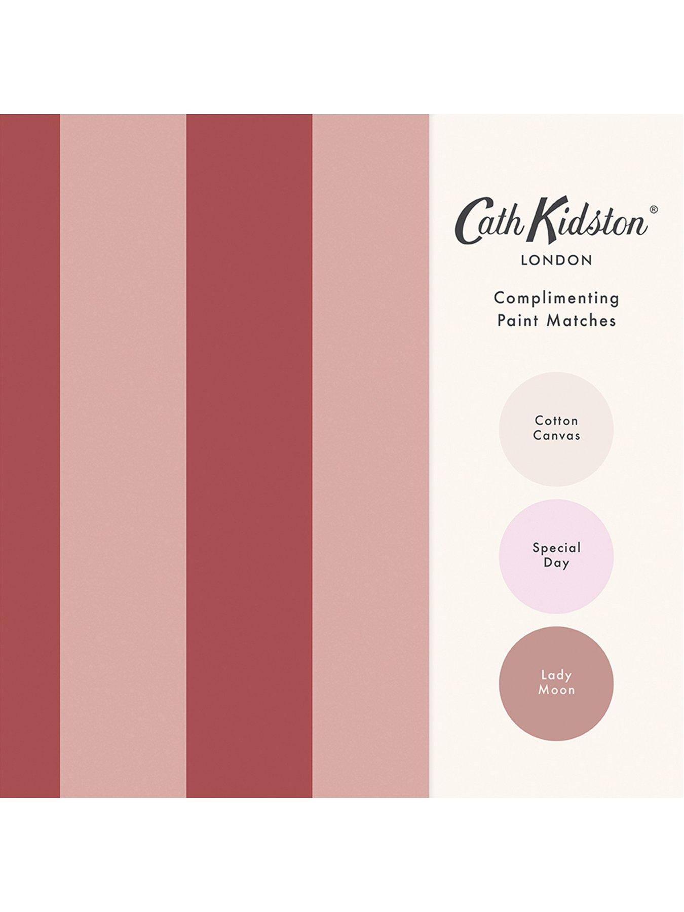  image of cath-kidston-canopy-stripe-pink-red-wallpaper