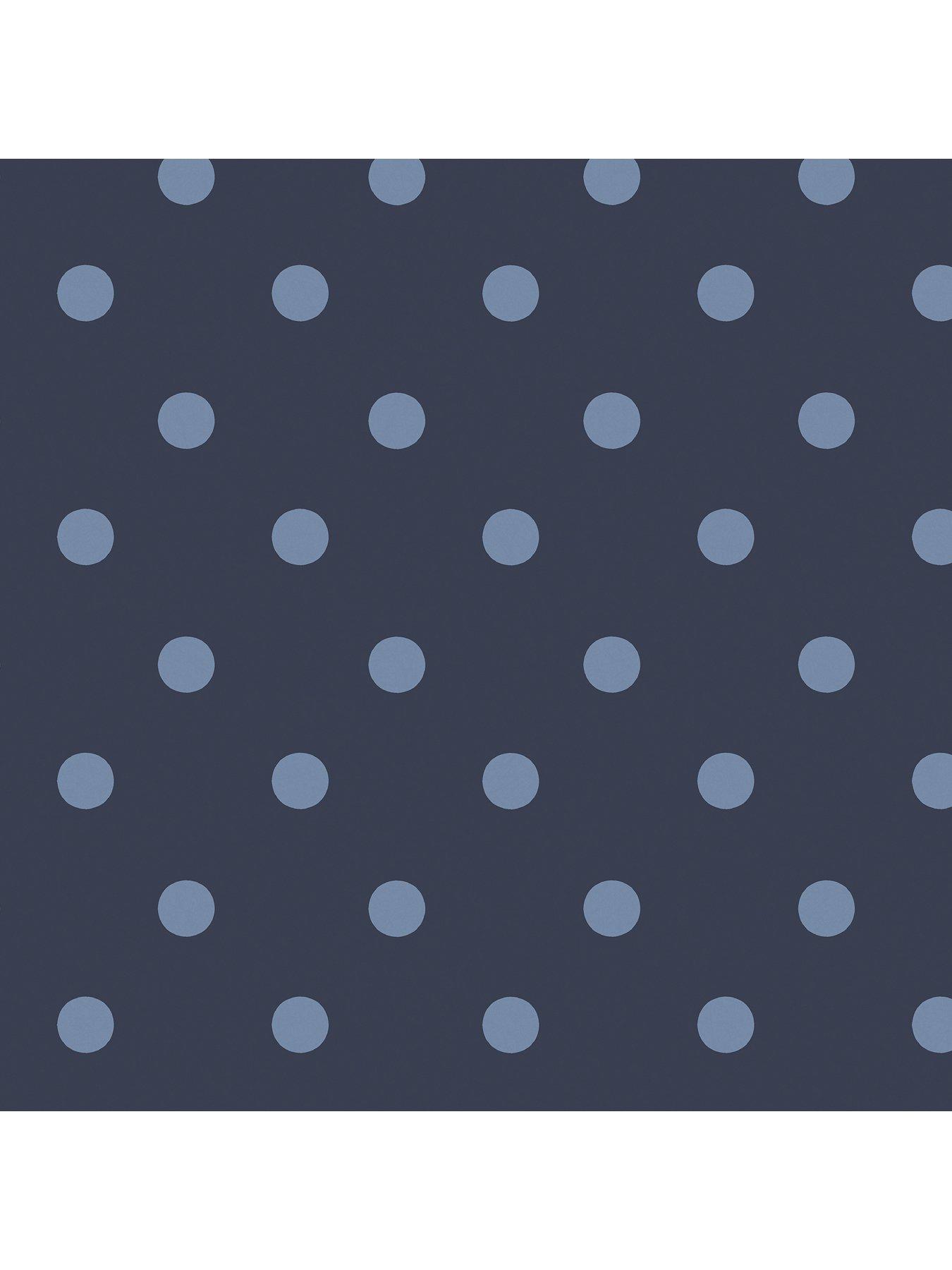  image of cath-kidston-button-spot-navy-wallpaper