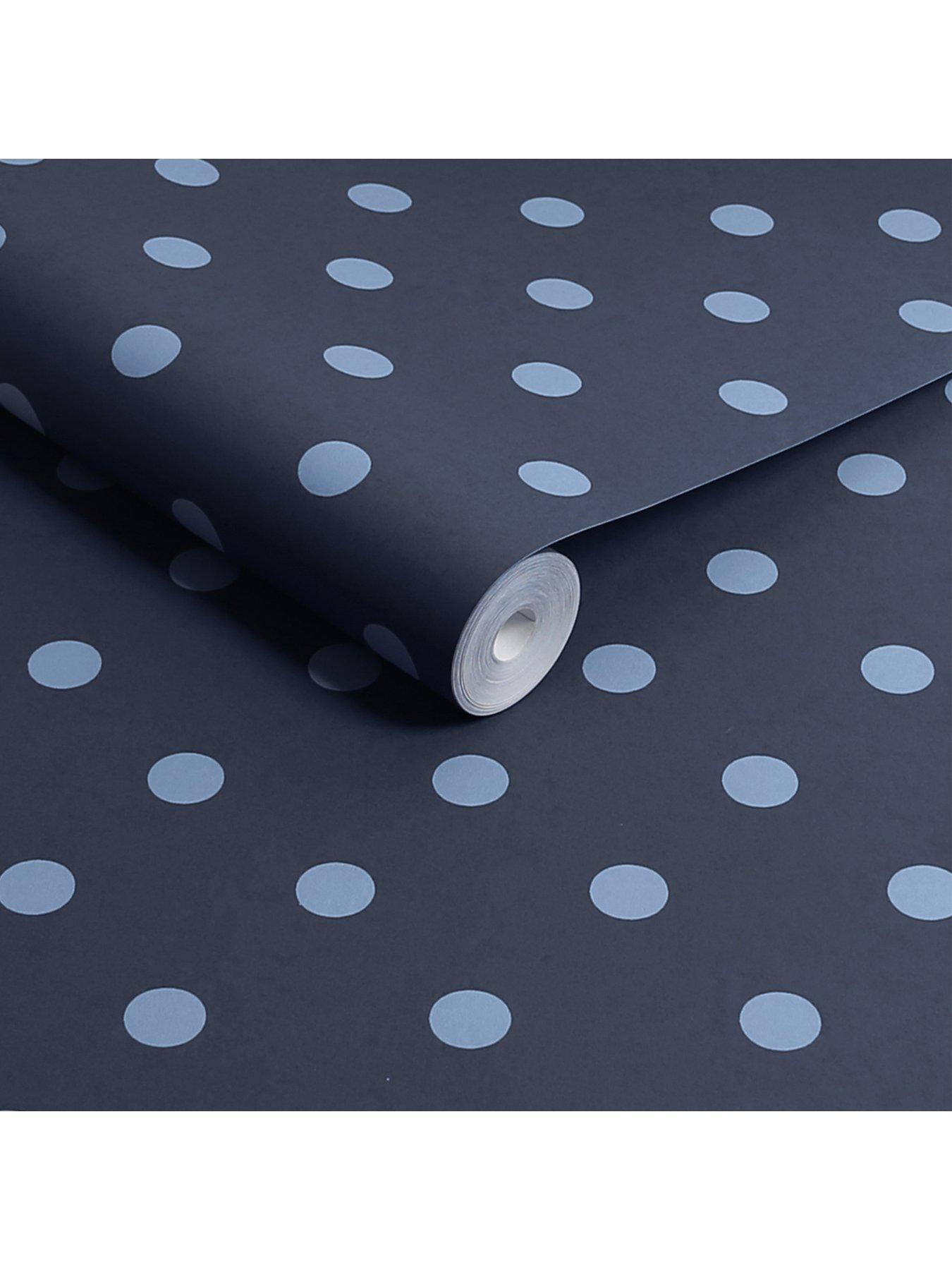  image of cath-kidston-button-spot-navy-wallpaper