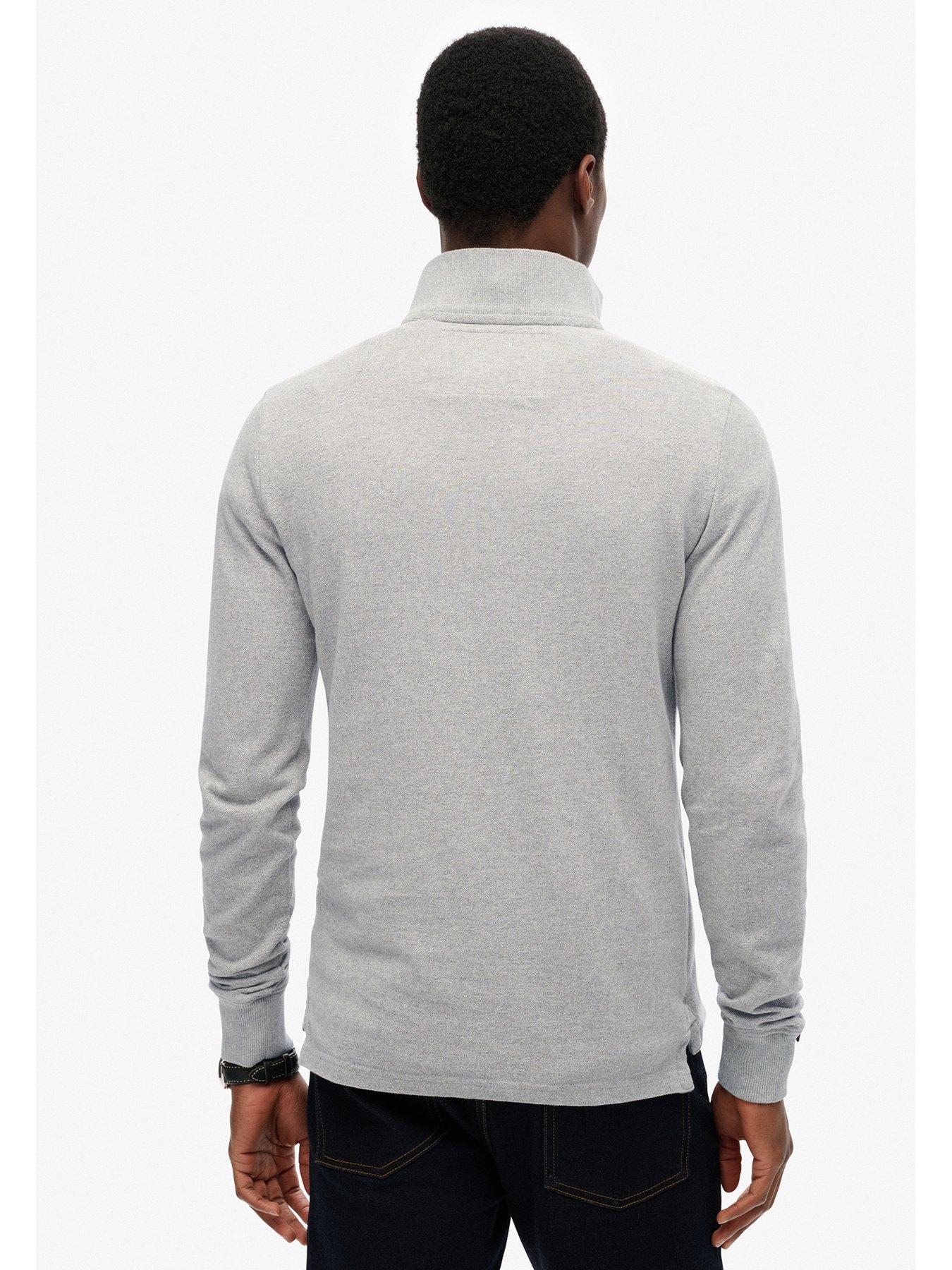  image of superdry-long-sleeve-vintage-athletic-logo-polo-shirt--light-grey