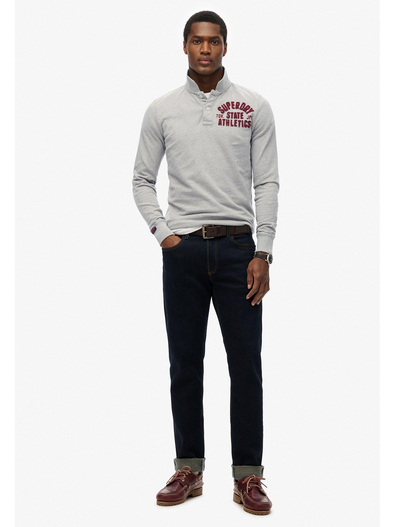  image of superdry-long-sleeve-vintage-athletic-logo-polo-shirt--light-grey