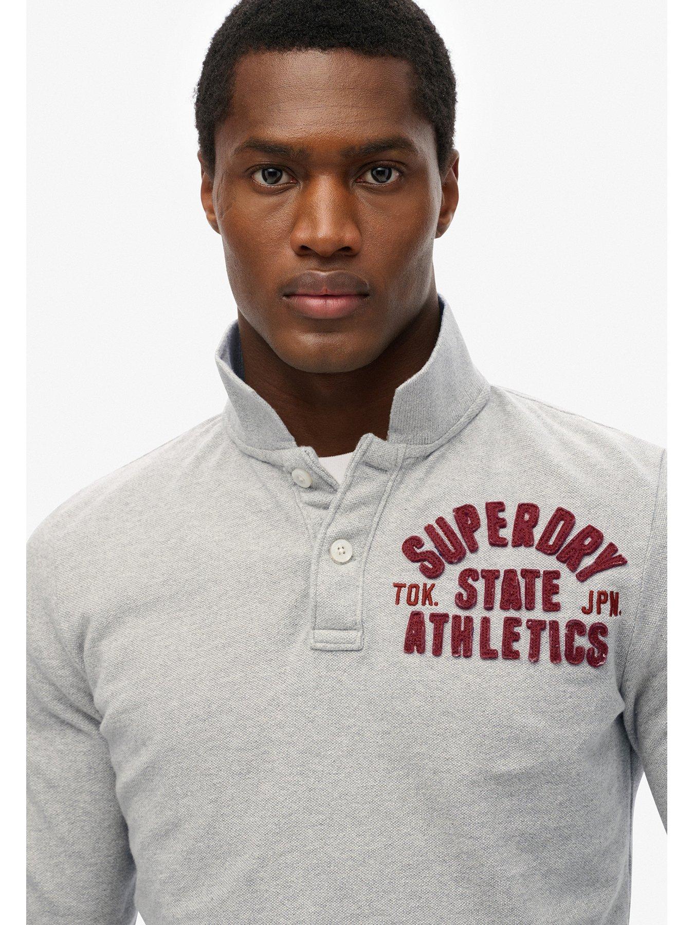  image of superdry-long-sleeve-vintage-athletic-logo-polo-shirt--light-grey